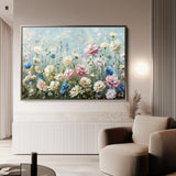 Floral 710 Canvas Art 18" x 24" / 45 x 60 cm / Black
