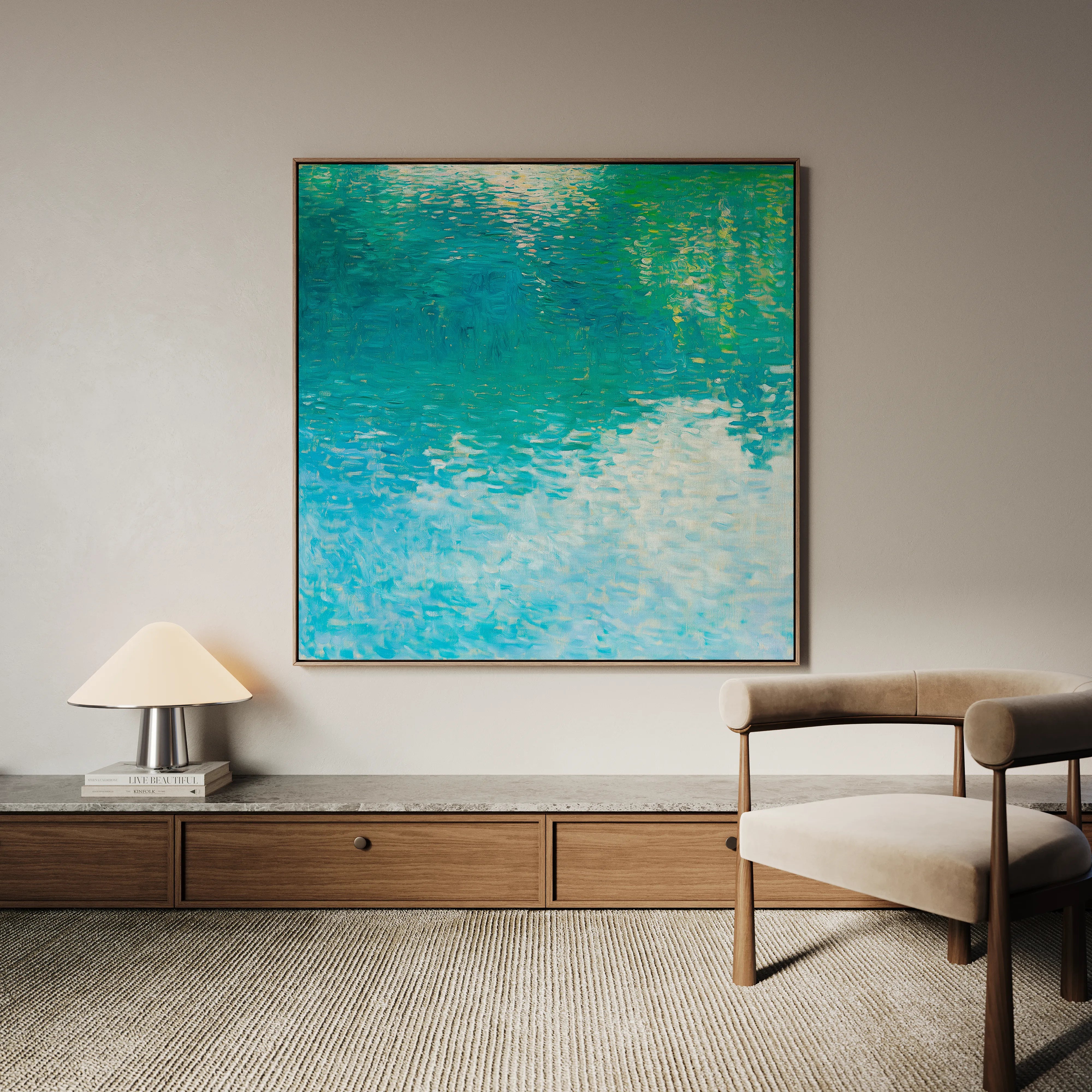Abstract 711 Canvas Art 16" x 16" / 40 x 40 cm / Black