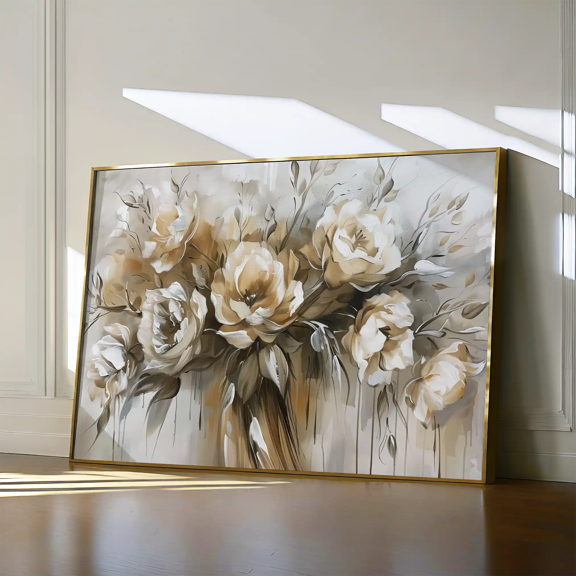 Floral 711 Canvas Art 18" x 24" / 45 x 60 cm / Black