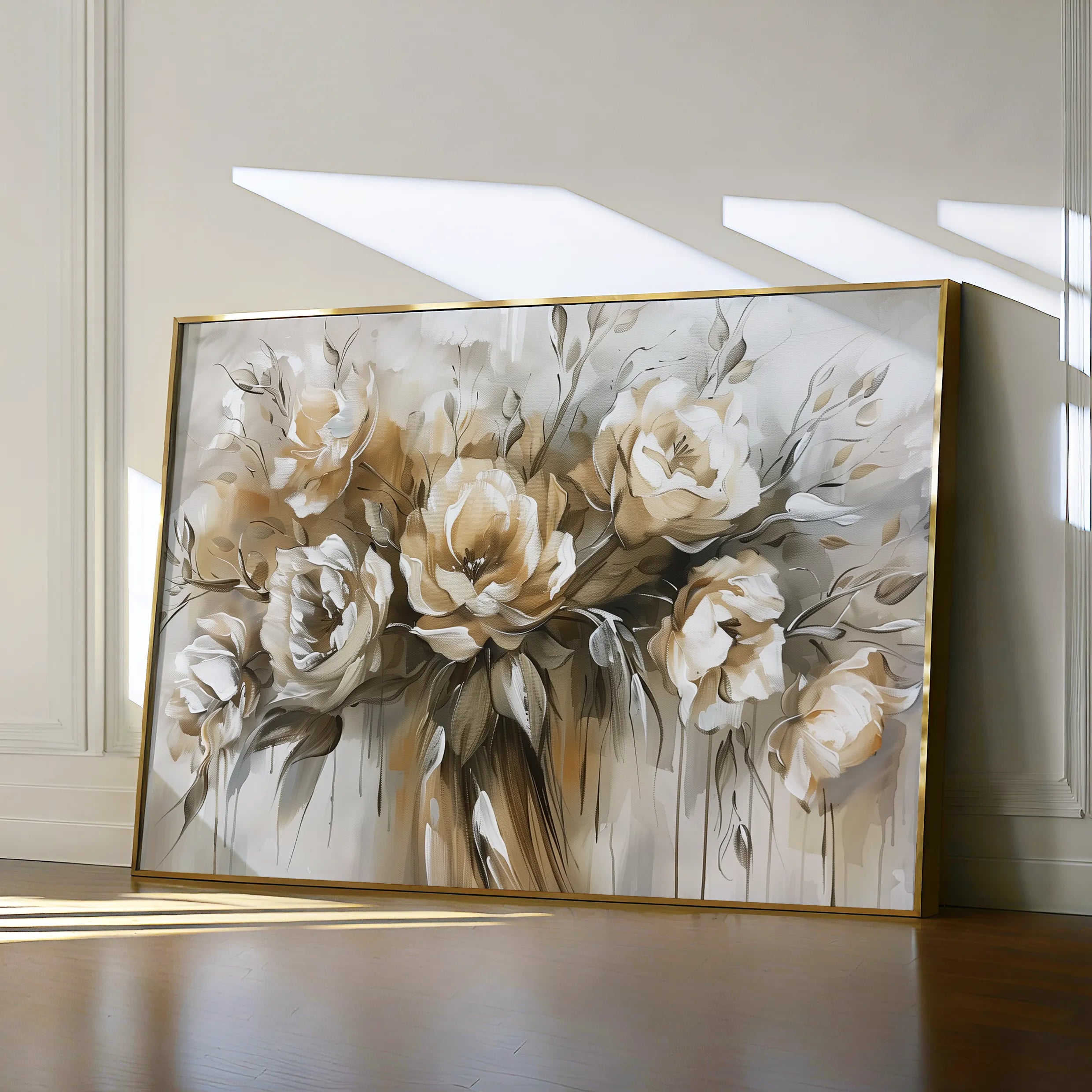Floral 711 Canvas Art 18" x 24" / 45 x 60 cm / Black