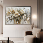 Floral 711 Canvas Art 18" x 24" / 45 x 60 cm / Black