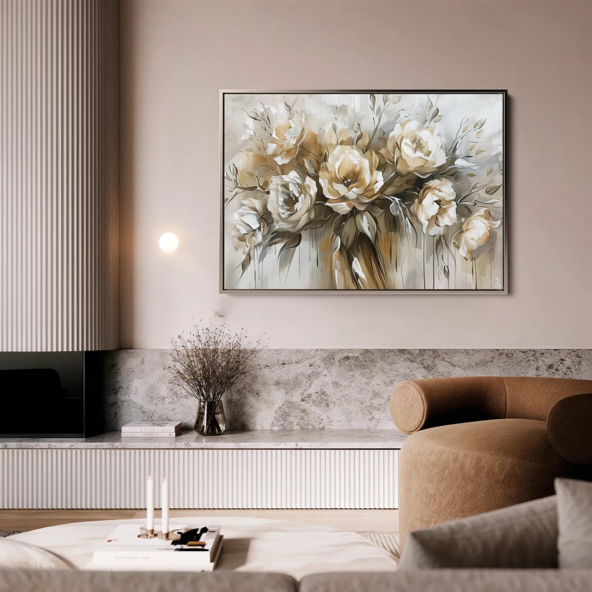 Floral 711 Canvas Art 18" x 24" / 45 x 60 cm / Black