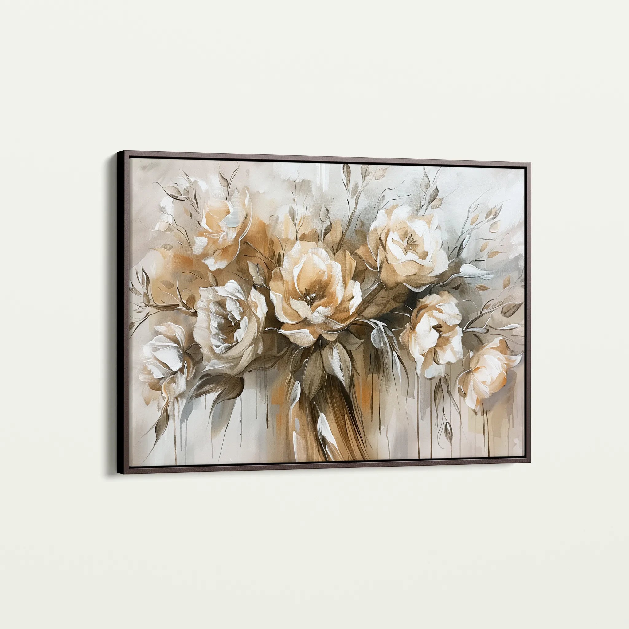 Floral 711 Canvas Art 18" x 24" / 45 x 60 cm / Black