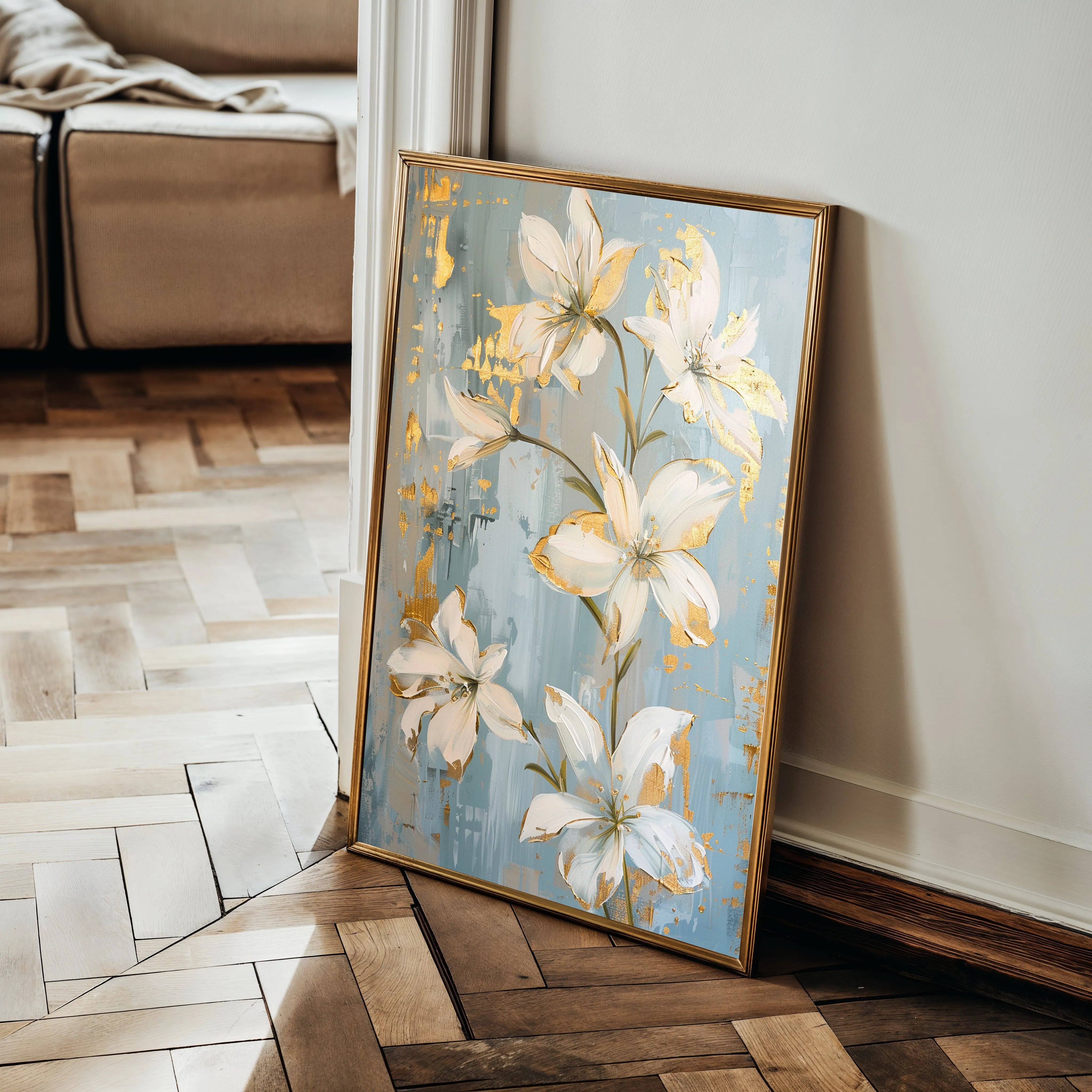 Floral 712 Canvas Art 18" x 24" / 45 x 60 cm / Black