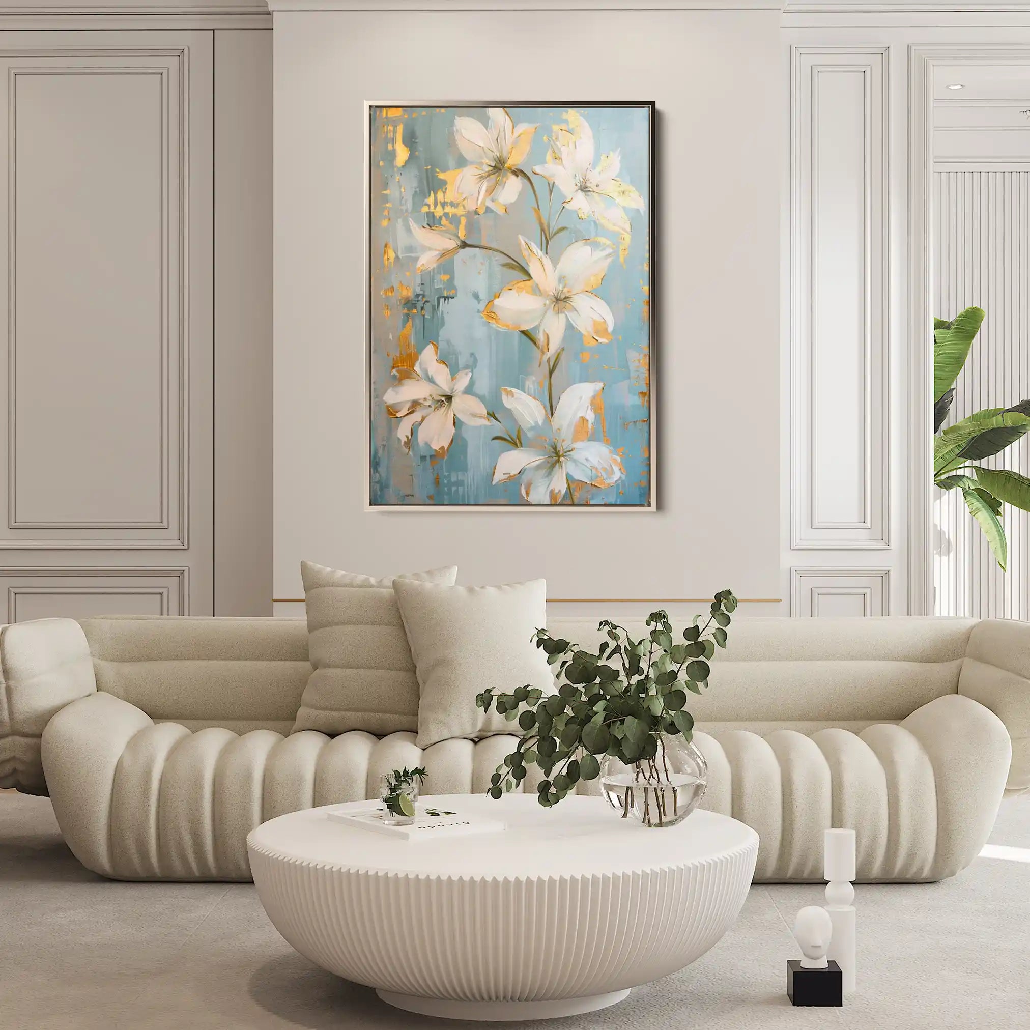 Floral 712 Canvas Art 60 x 40 cm / Black
