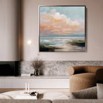 Abstract 713 Canvas Art 16" x 16" / 40 x 40 cm / Black