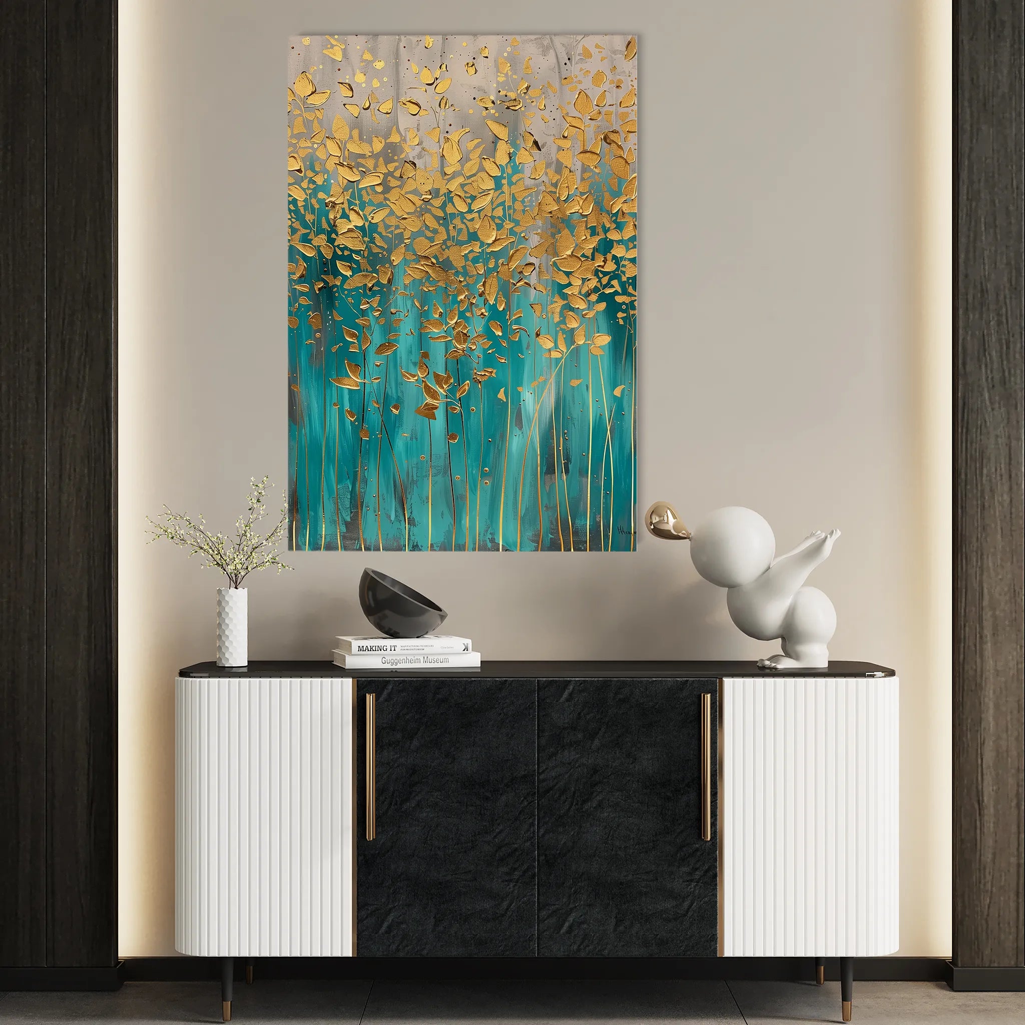 Floral 713 Canvas Art 18" x 24" / 45 x 60 cm / Black