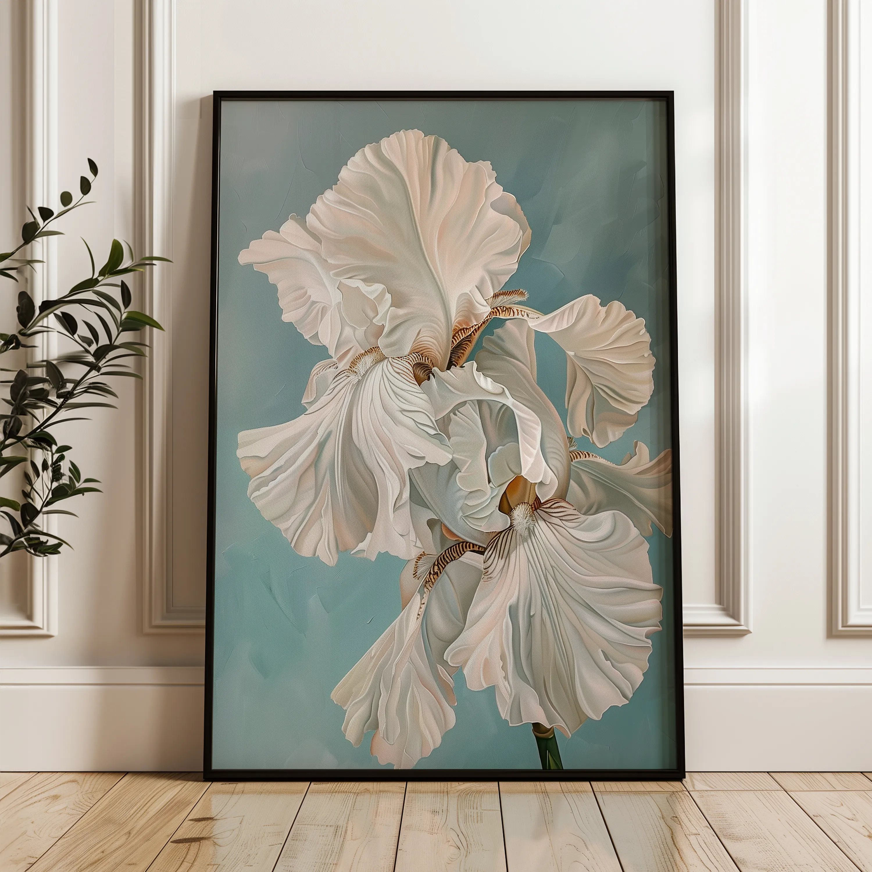 Floral 714 Canvas Art 18" x 24" / 45 x 60 cm / Black