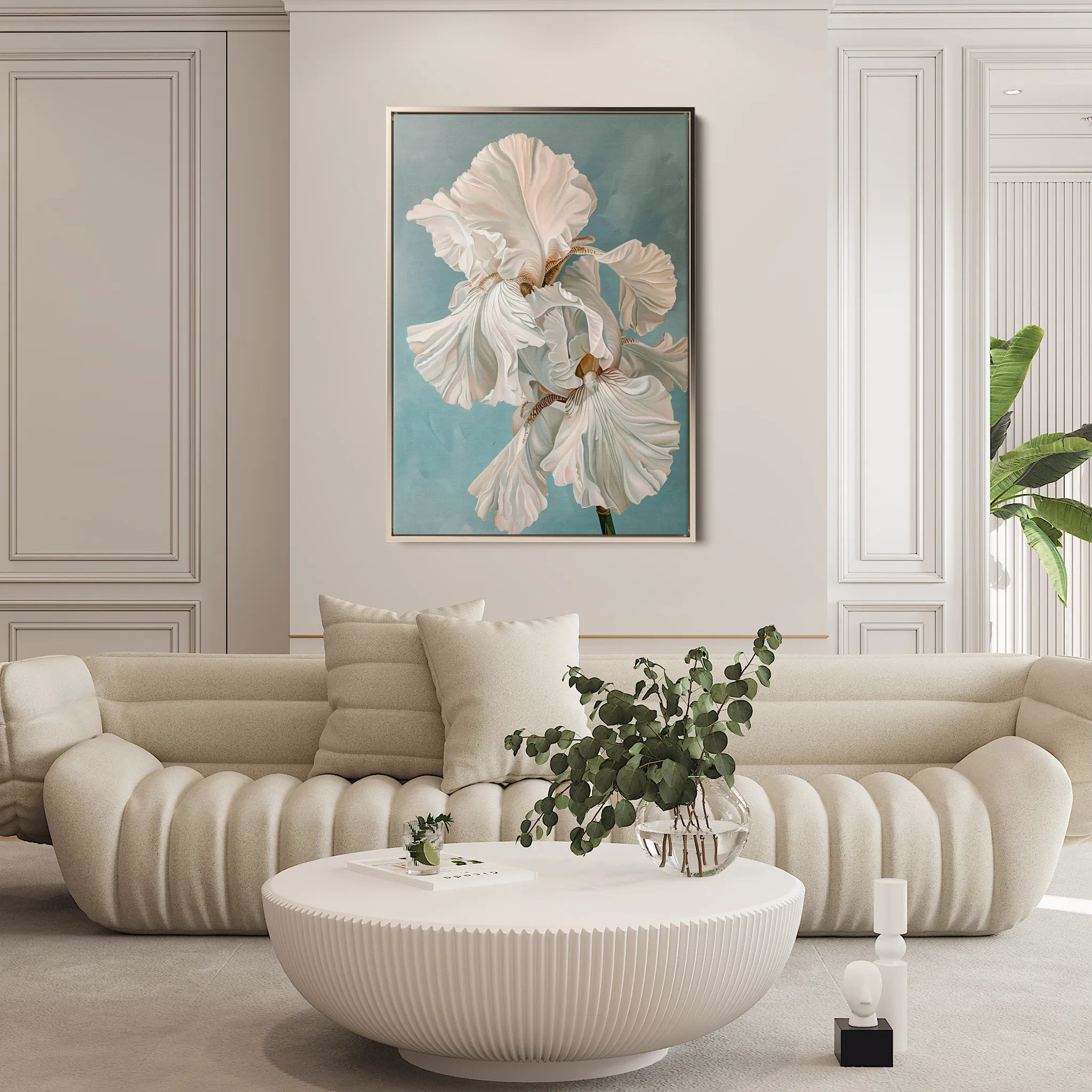 Floral 714 Canvas Art 18" x 24" / 45 x 60 cm / Black