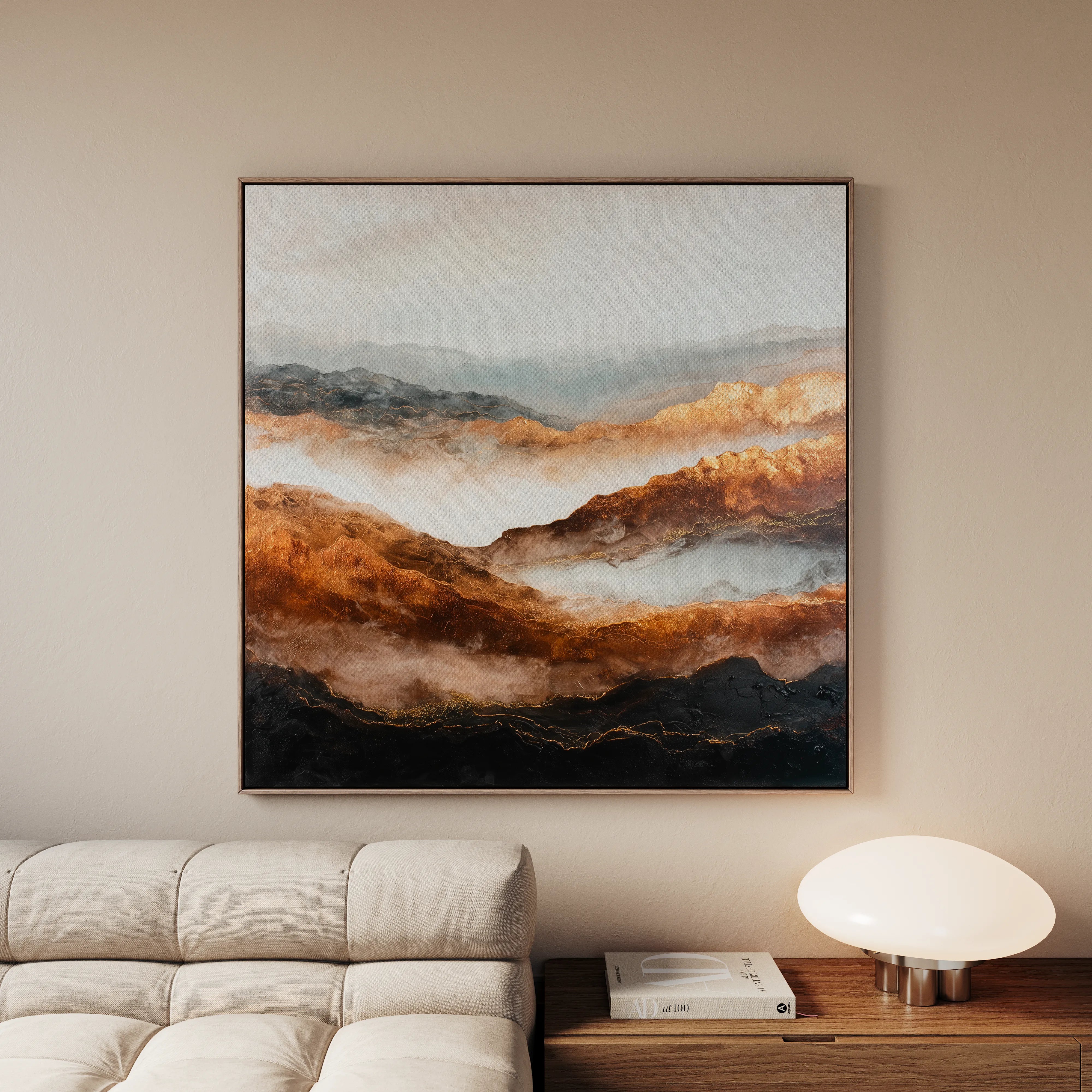 Abstract 715 Canvas Art 16" x 16" / 40 x 40 cm / Black