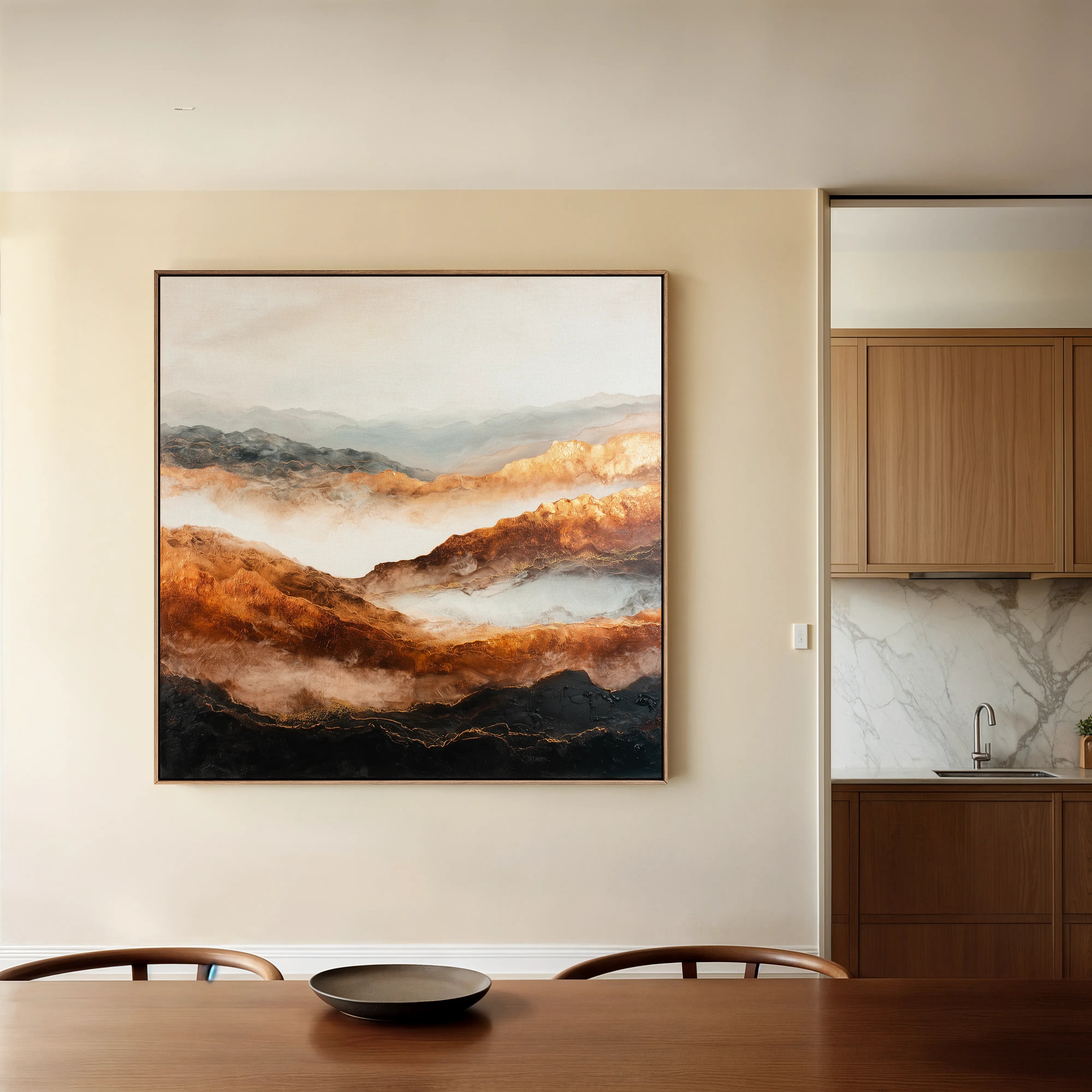 Abstract 715 Canvas Art 16" x 16" / 40 x 40 cm / Black
