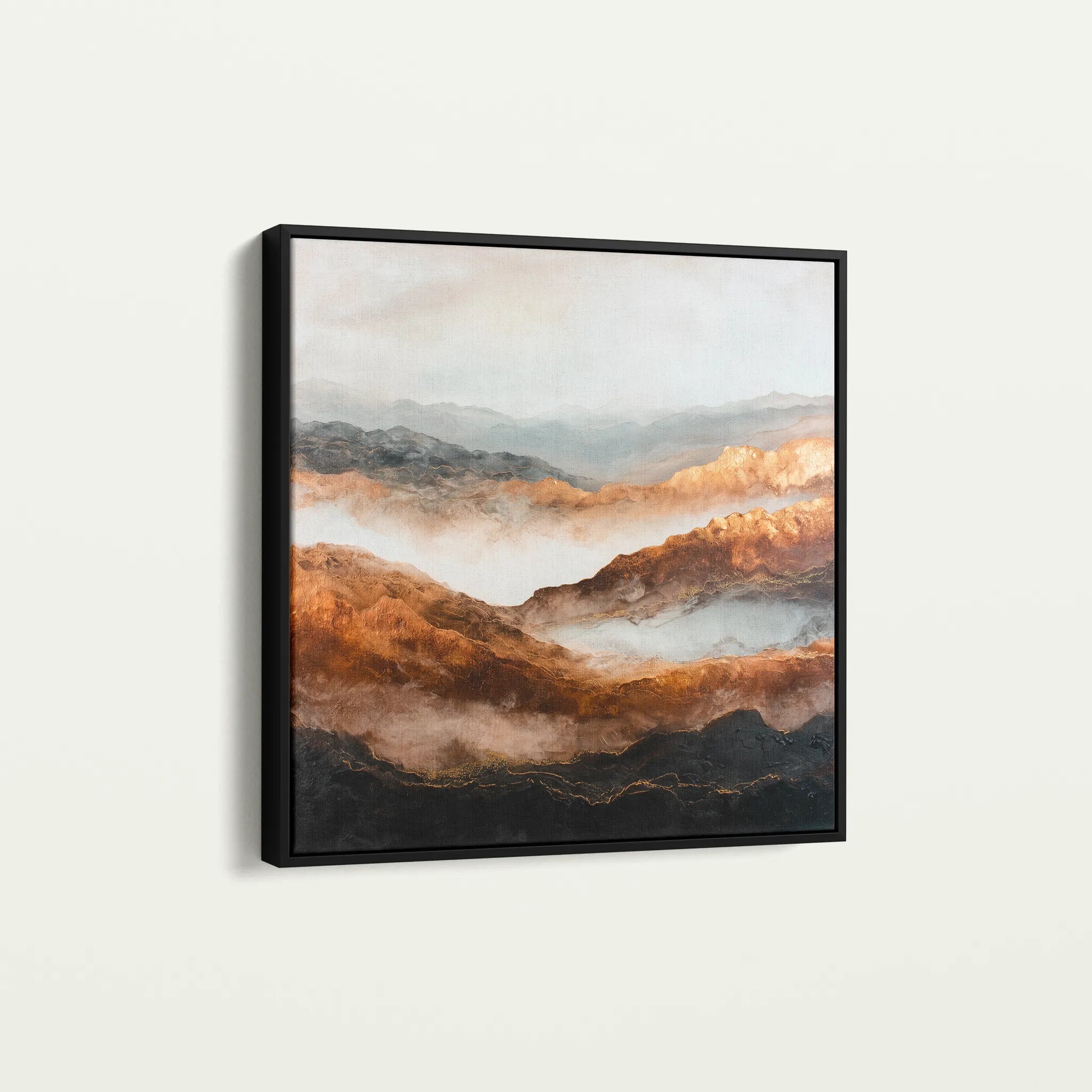 Abstract 715 Canvas Art 16" x 16" / 40 x 40 cm / Black