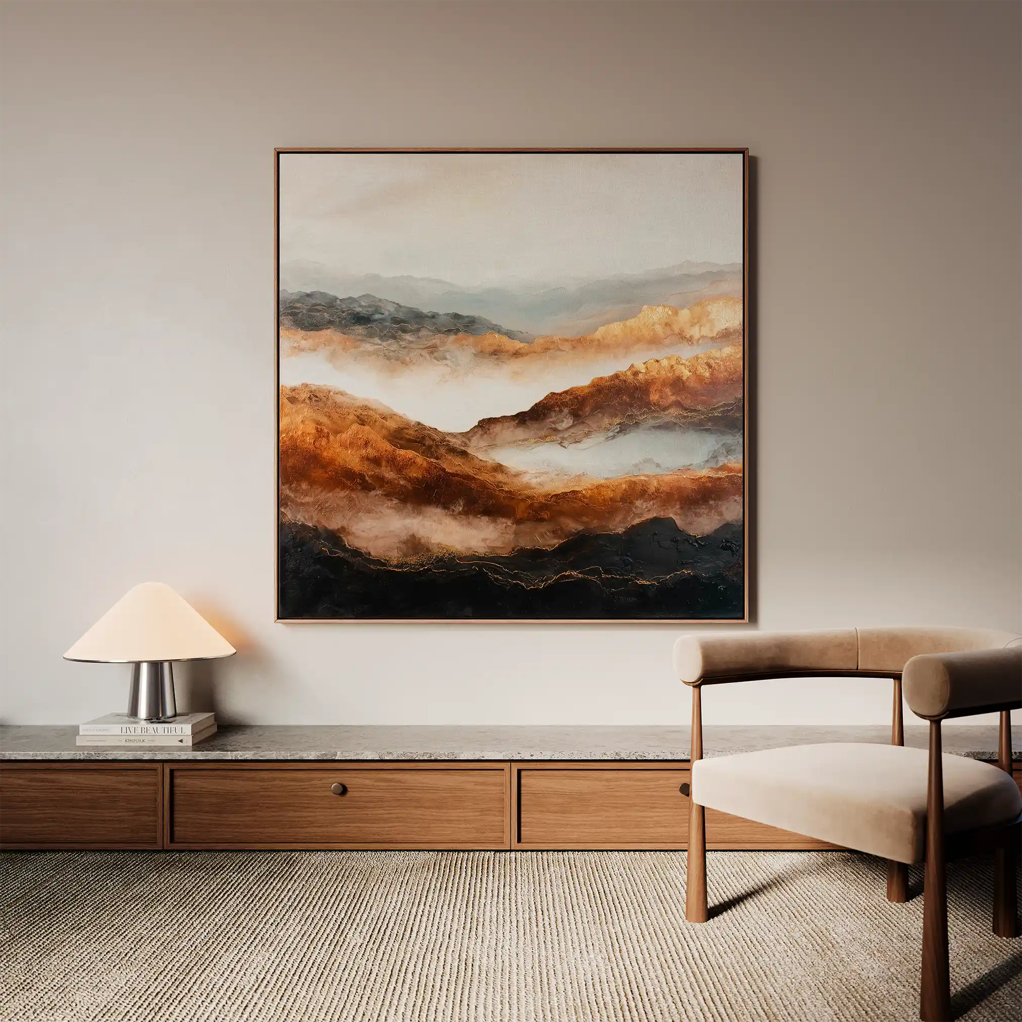 Abstract 715 Canvas Art 60 x 60 cm / Black