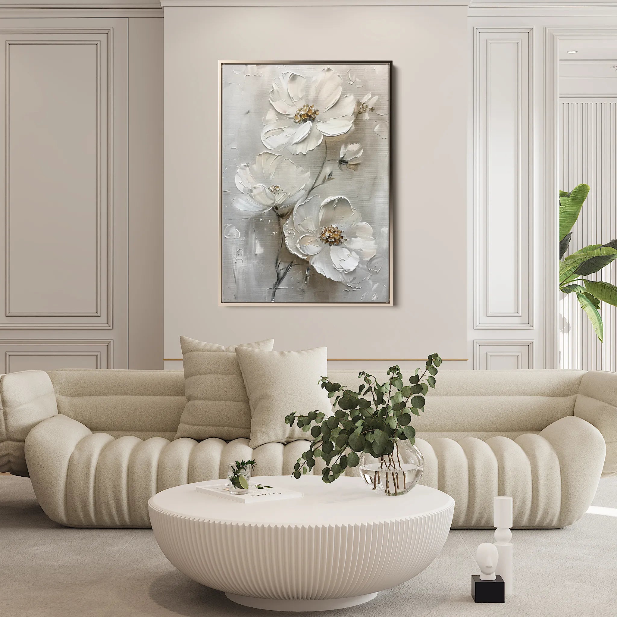 Floral 715 Canvas Art 18" x 24" / 45 x 60 cm / Black