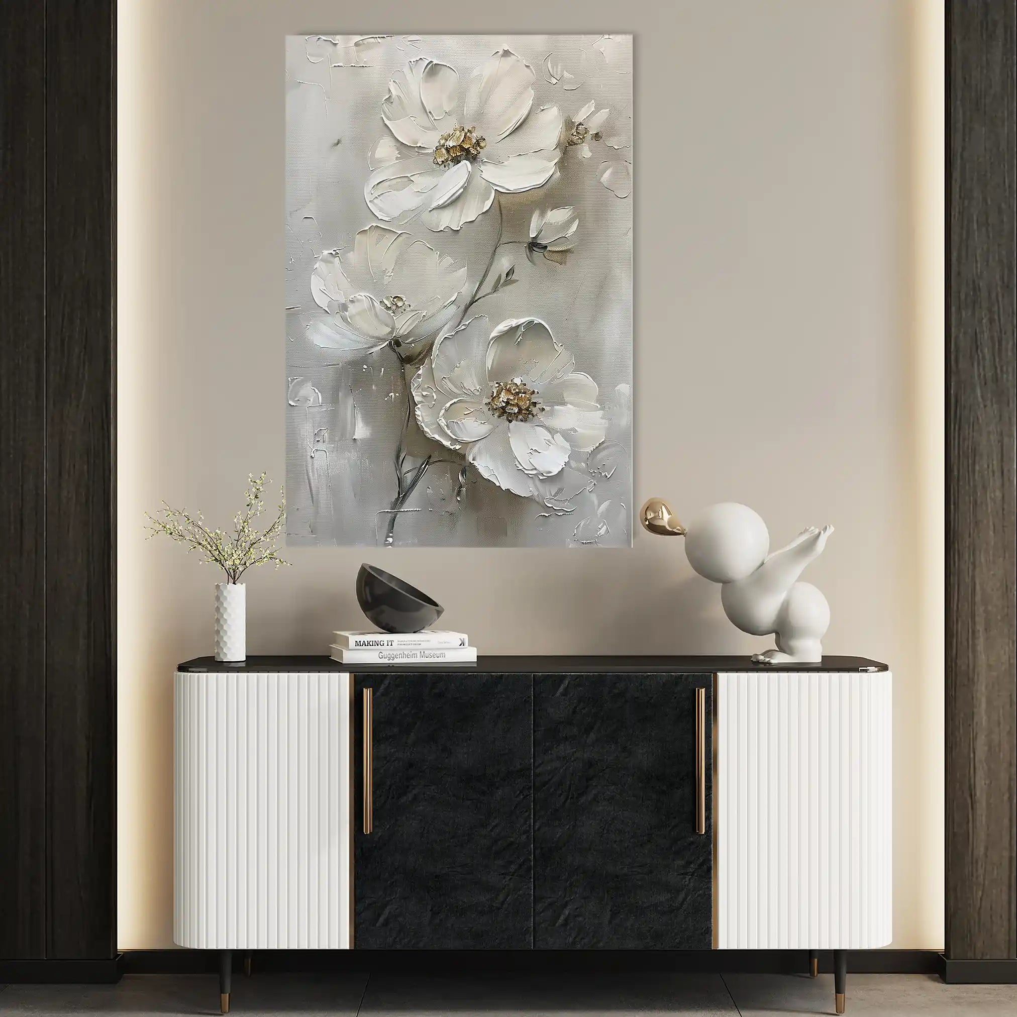 Floral 715 Canvas Art 60 x 40 cm / Black