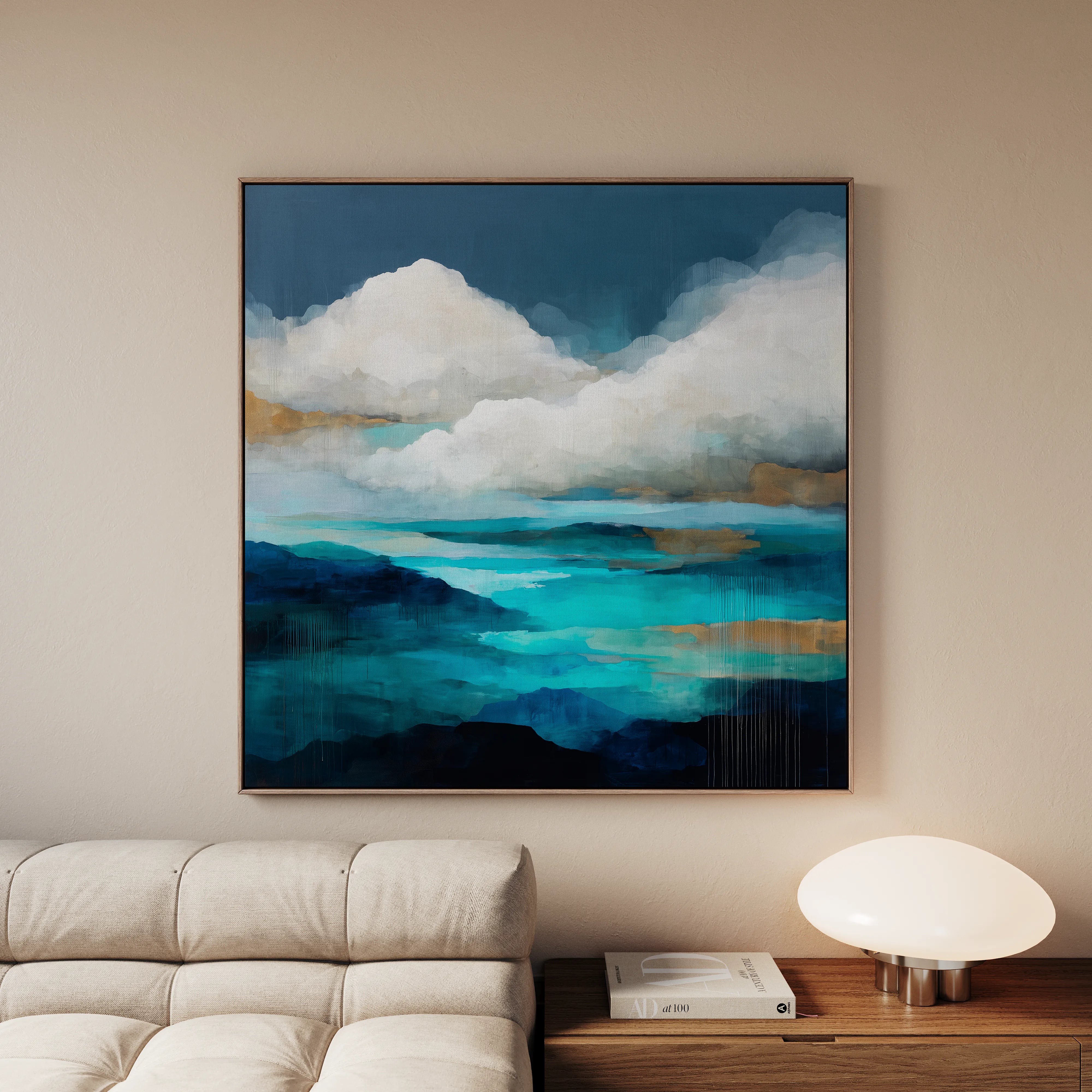 Abstract 716 Canvas Art 16" x 16" / 40 x 40 cm / Black