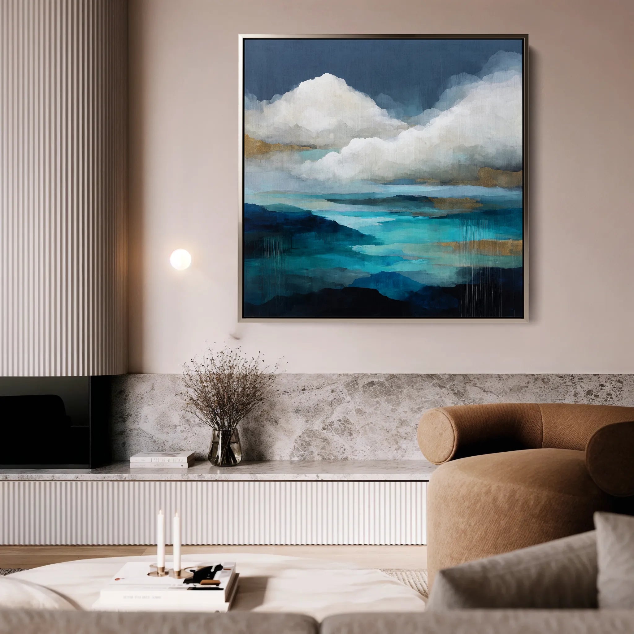 Abstract 716 Canvas Art 16" x 16" / 40 x 40 cm / Black