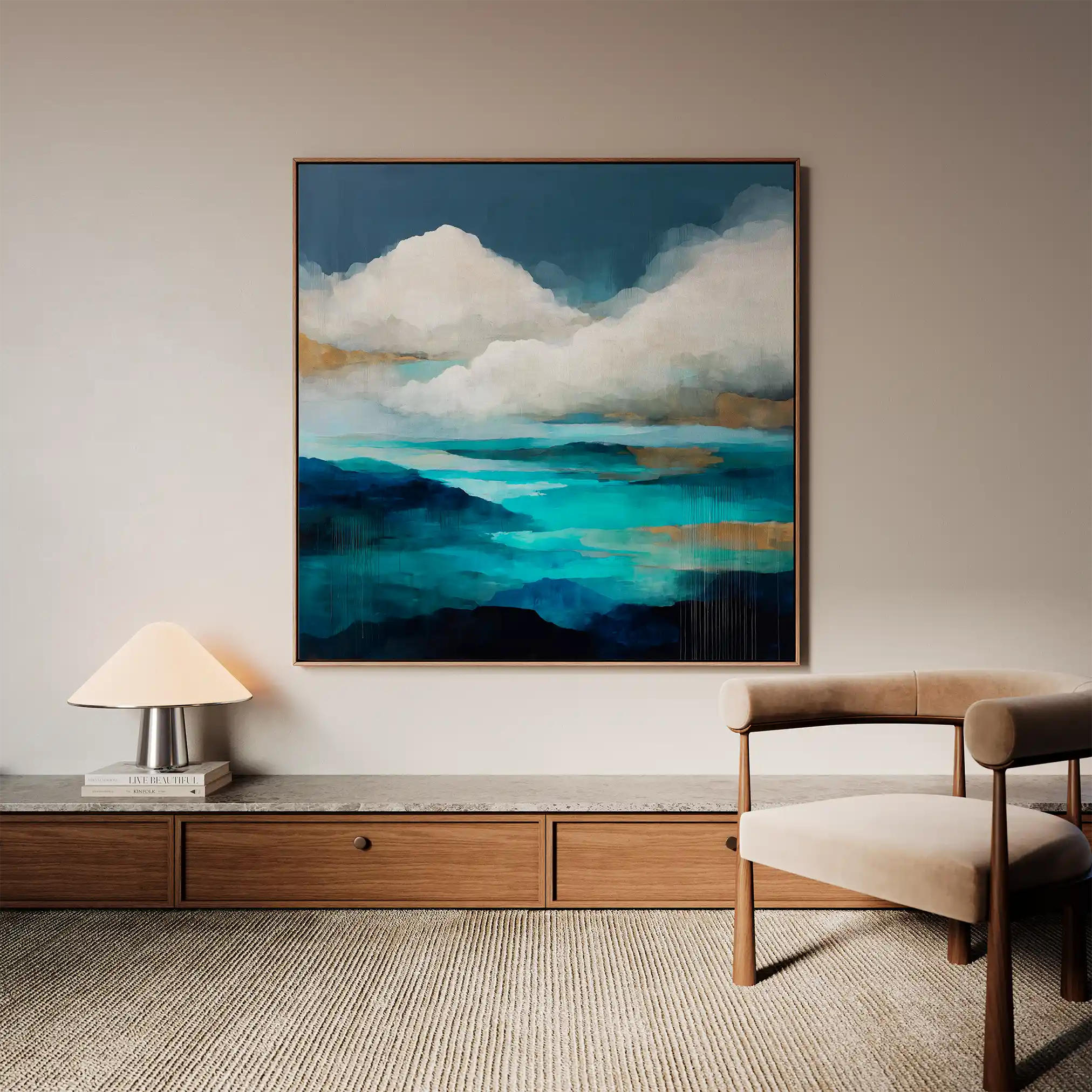 Abstract 716 Canvas Art 60 x 60 cm / Black