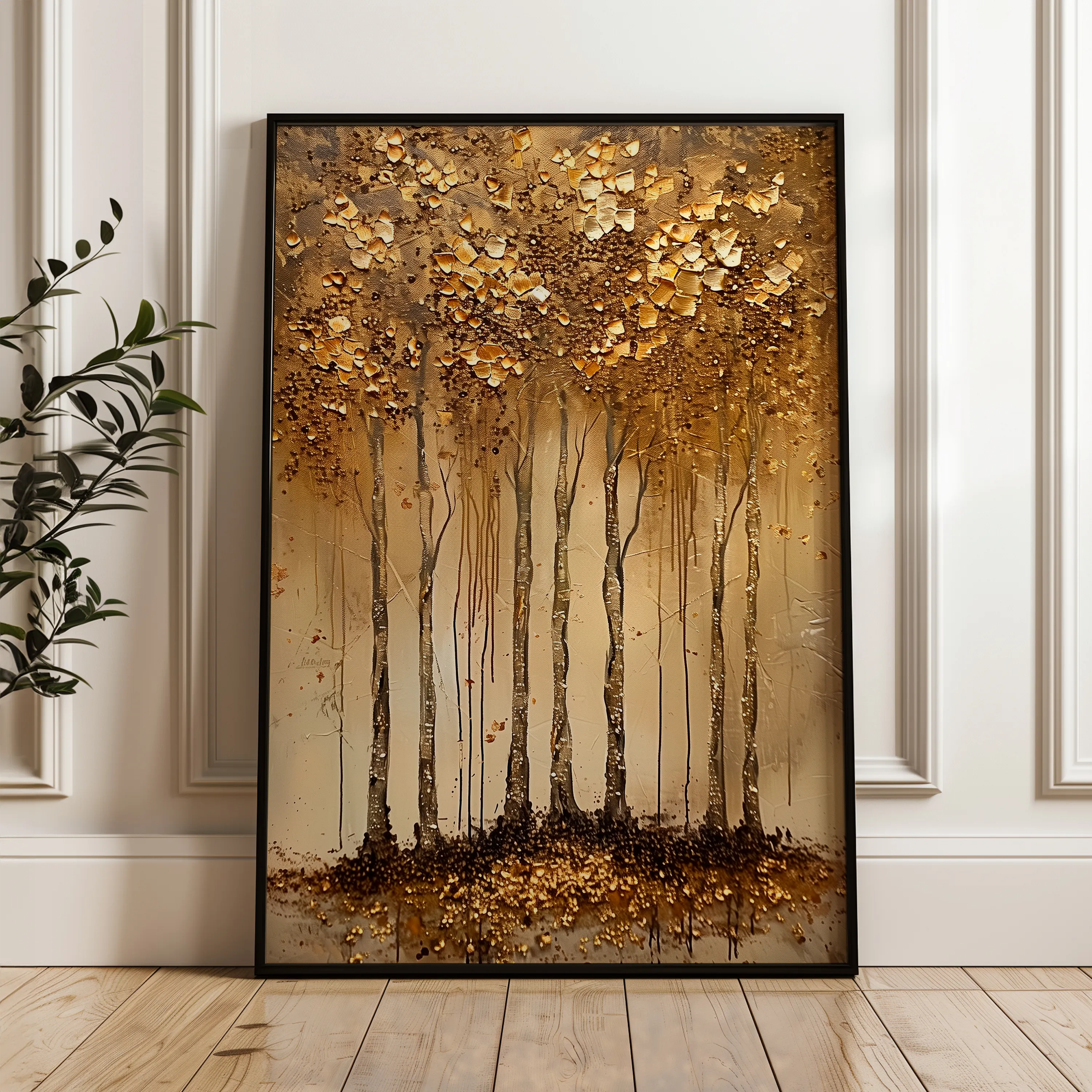 Floral 716 Canvas Art 18" x 24" / 45 x 60 cm / Black