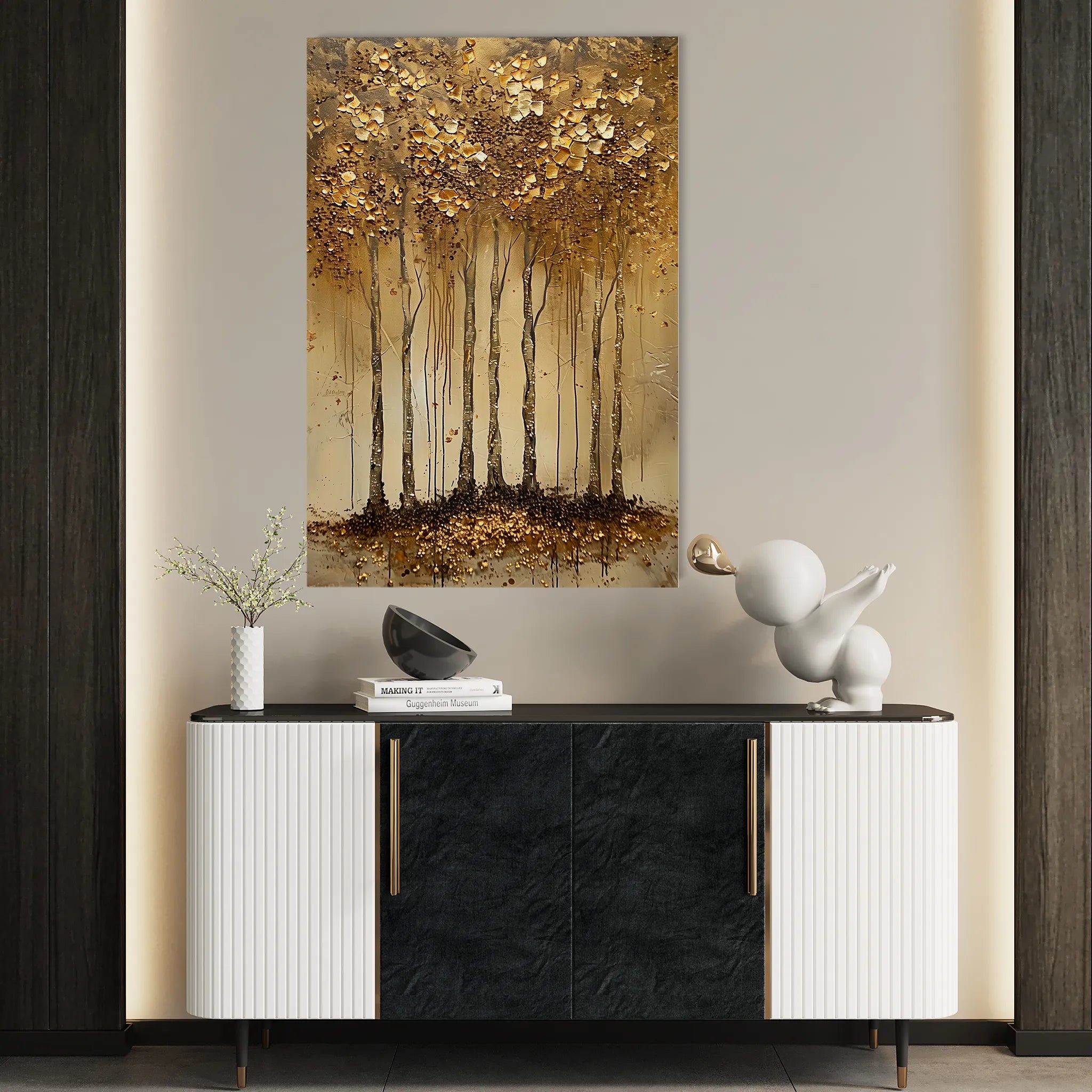 Floral 716 Canvas Art 18" x 24" / 45 x 60 cm / Black