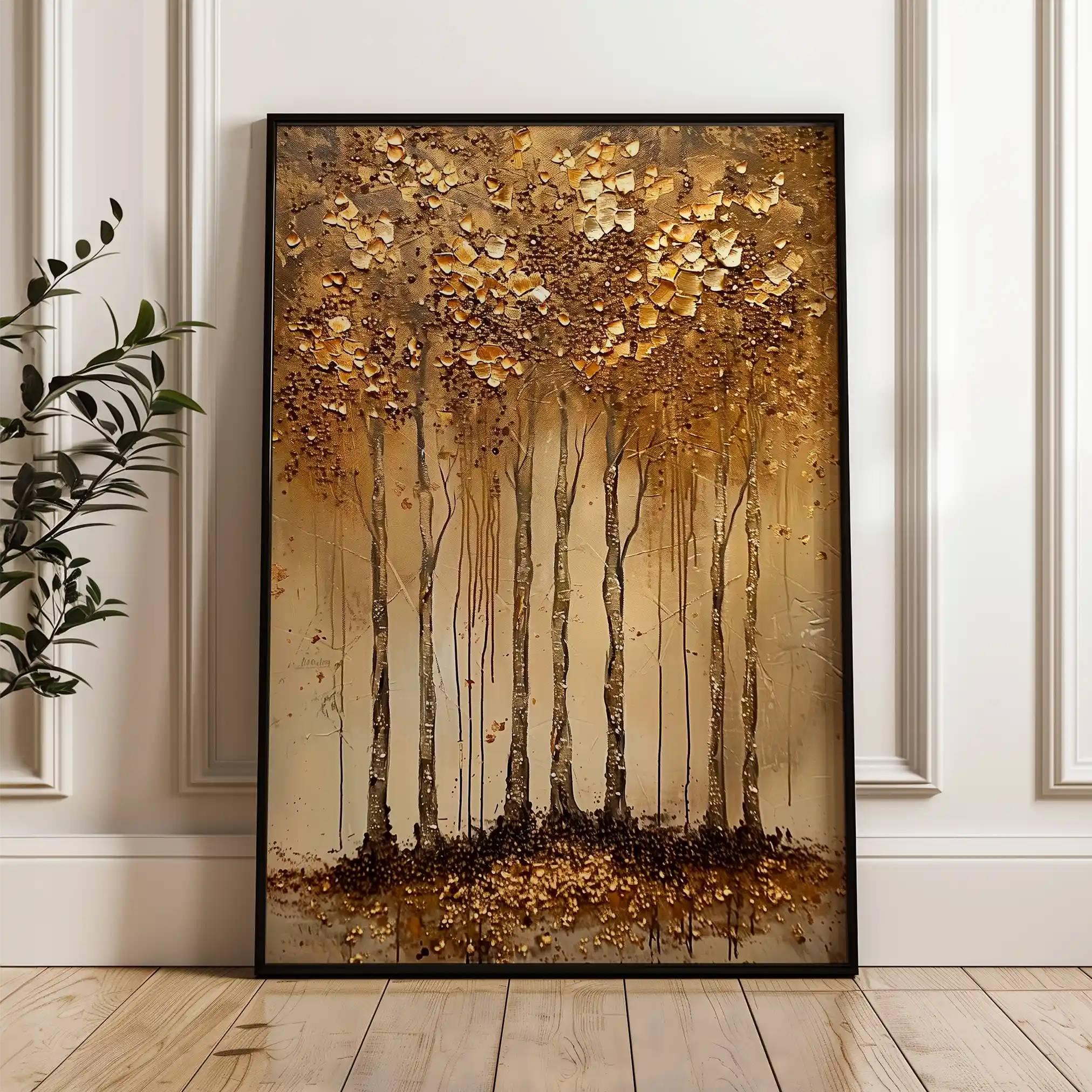 Floral 716 Canvas Art 60 x 40 cm / Black