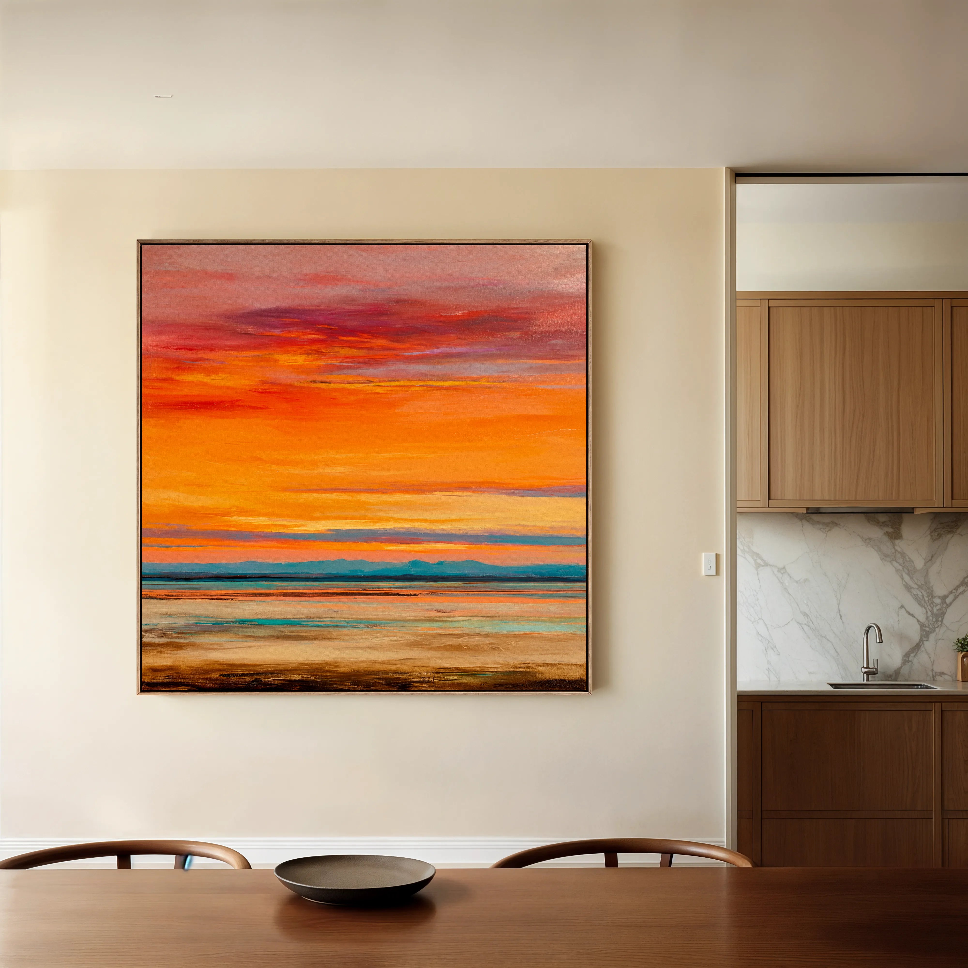 Abstract 717 Canvas Art 16" x 16" / 40 x 40 cm / Black