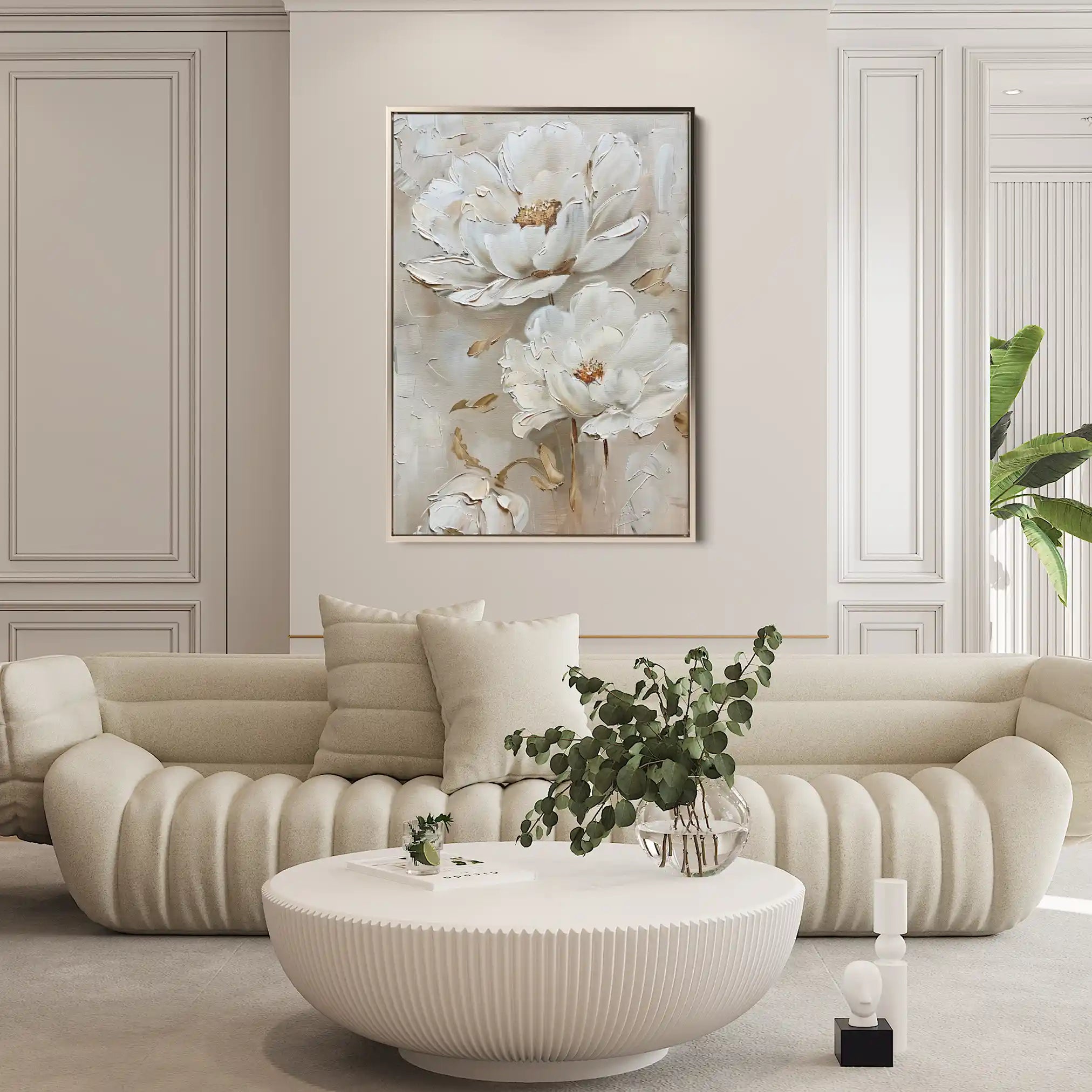 Floral 717 Canvas Art 18" x 24" / 45 x 60 cm / Black