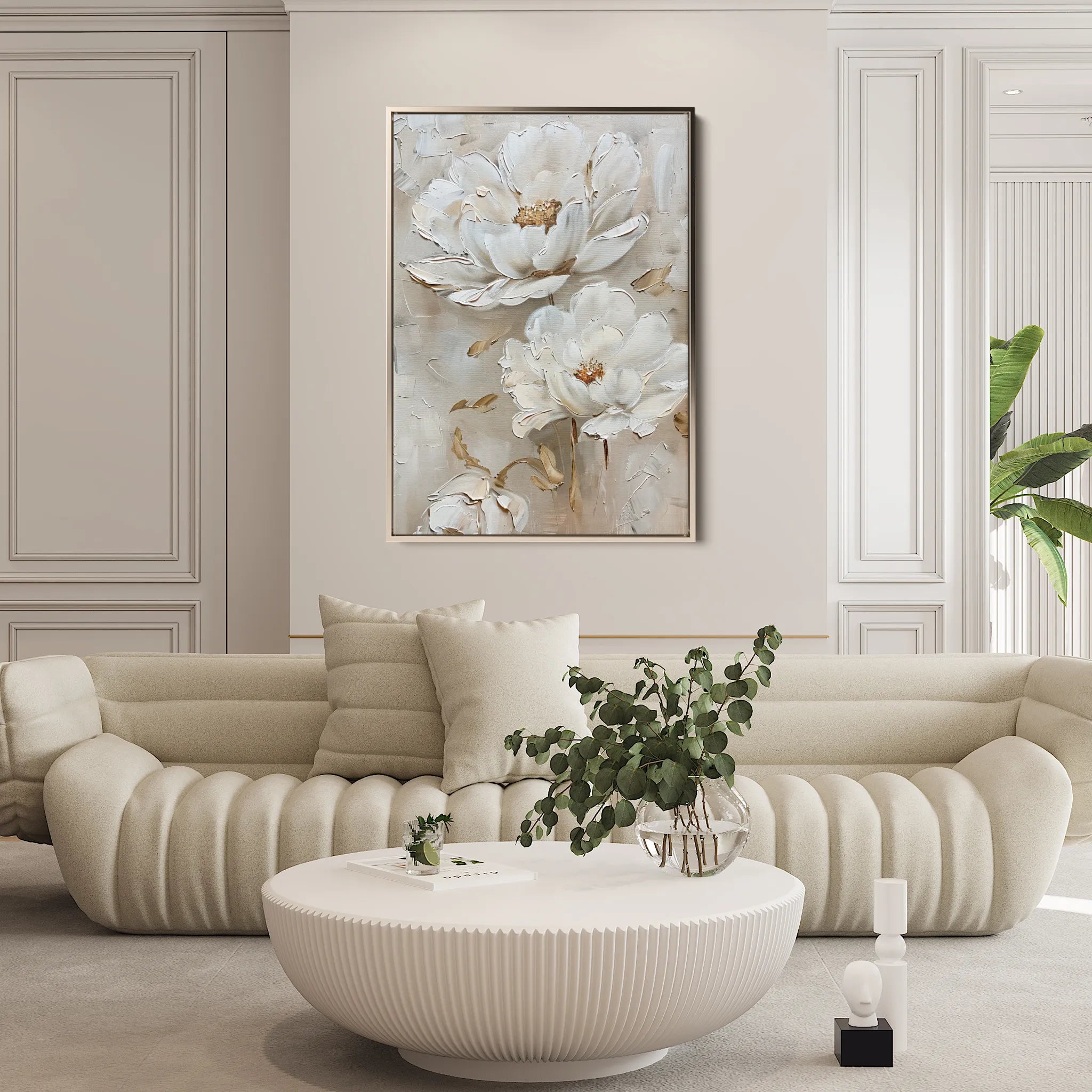Floral 717 Canvas Art 18" x 24" / 45 x 60 cm / Black