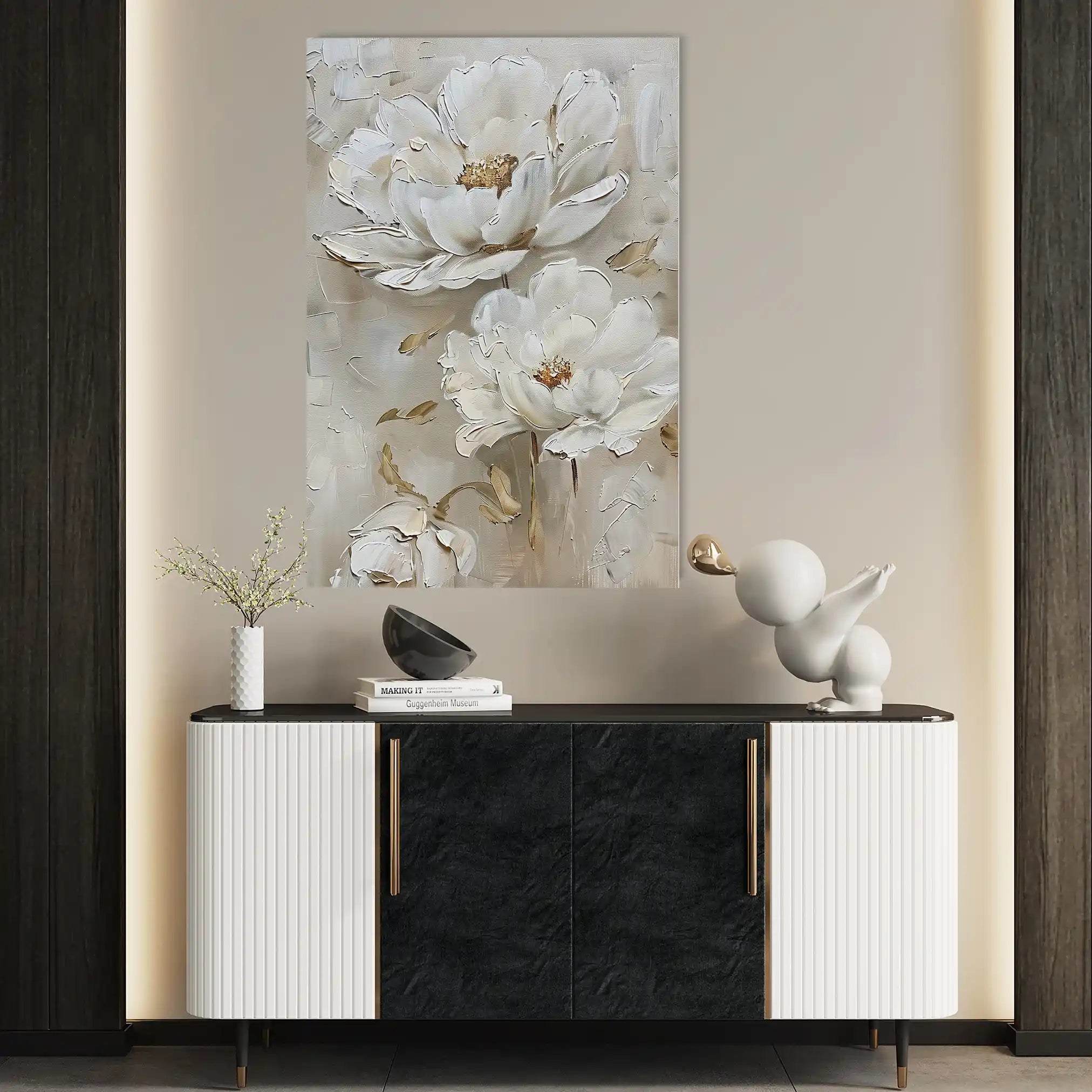 Floral 717 Canvas Art 18" x 24" / 45 x 60 cm / Black