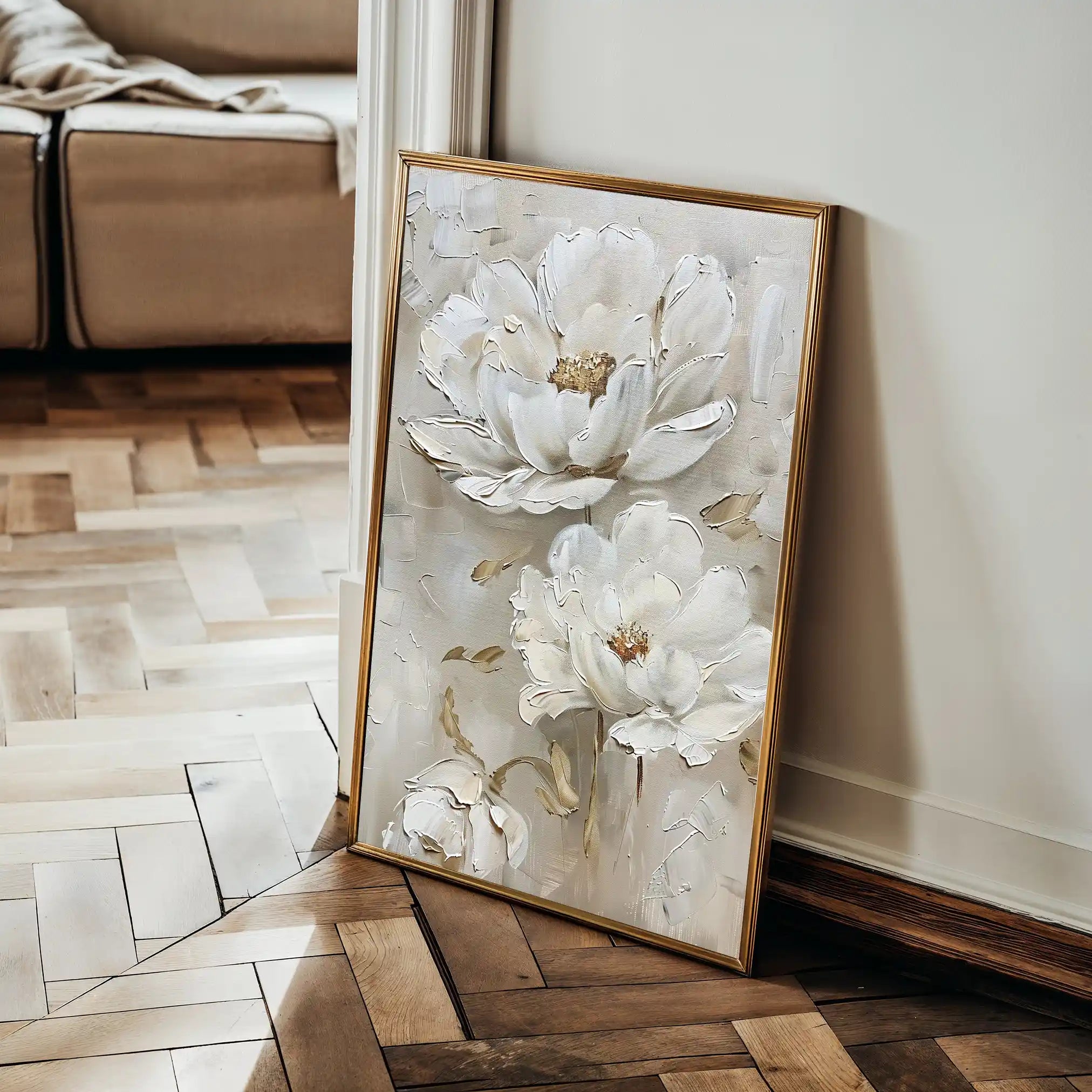 Floral 717 Canvas Art 60 x 40 cm / Black