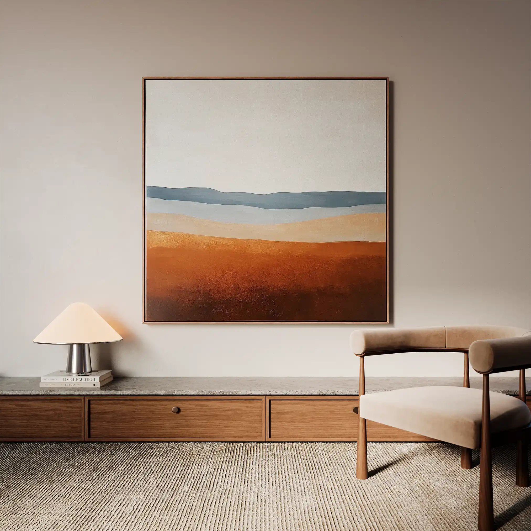 Abstract 718 Canvas Art 16" x 16" / 40 x 40 cm / Black