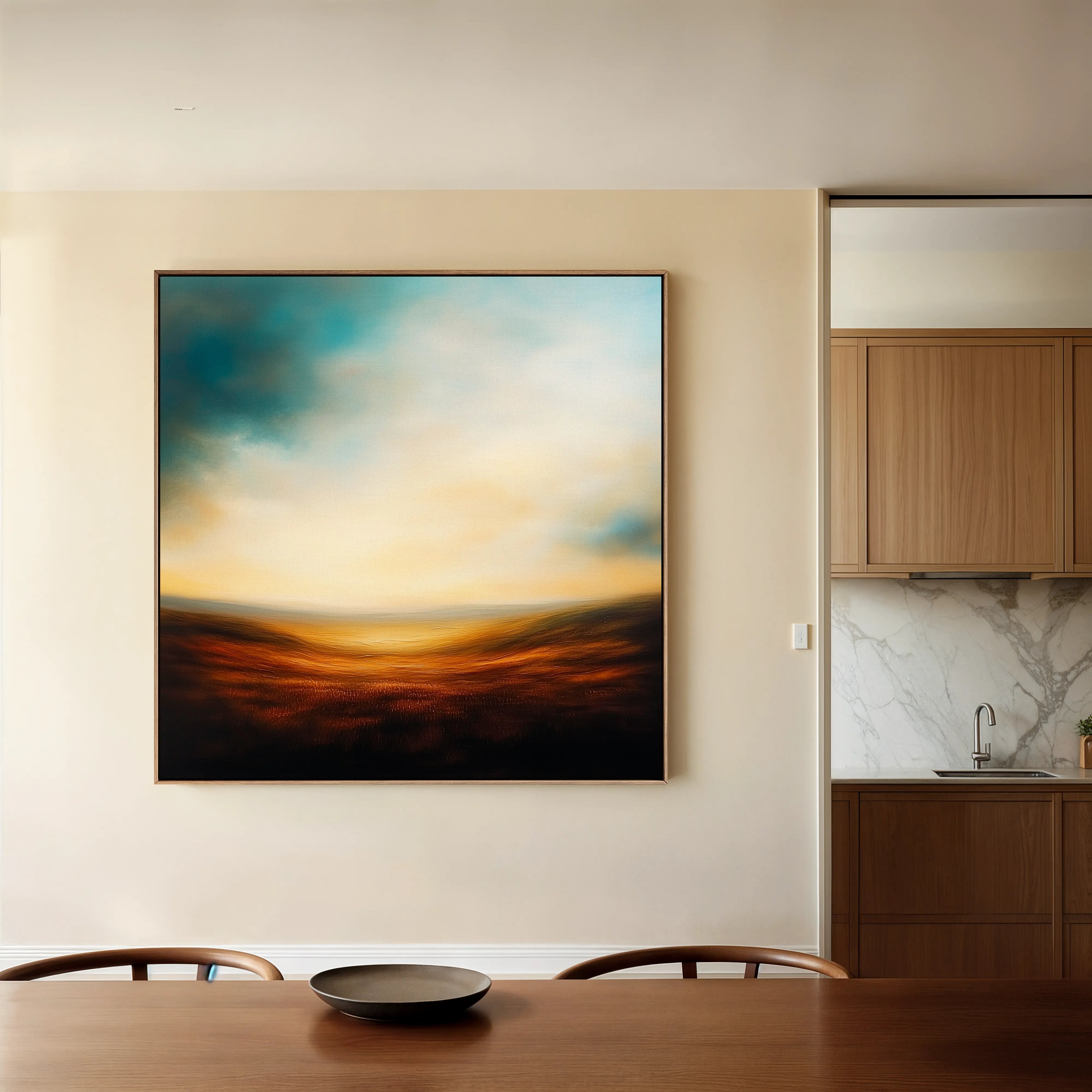 Abstract 719 Canvas Art 16" x 16" / 40 x 40 cm / Black