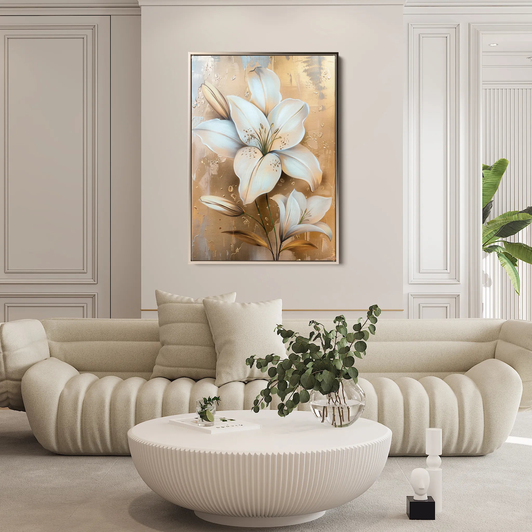 Floral 719 Canvas Art 18" x 24" / 45 x 60 cm / Black