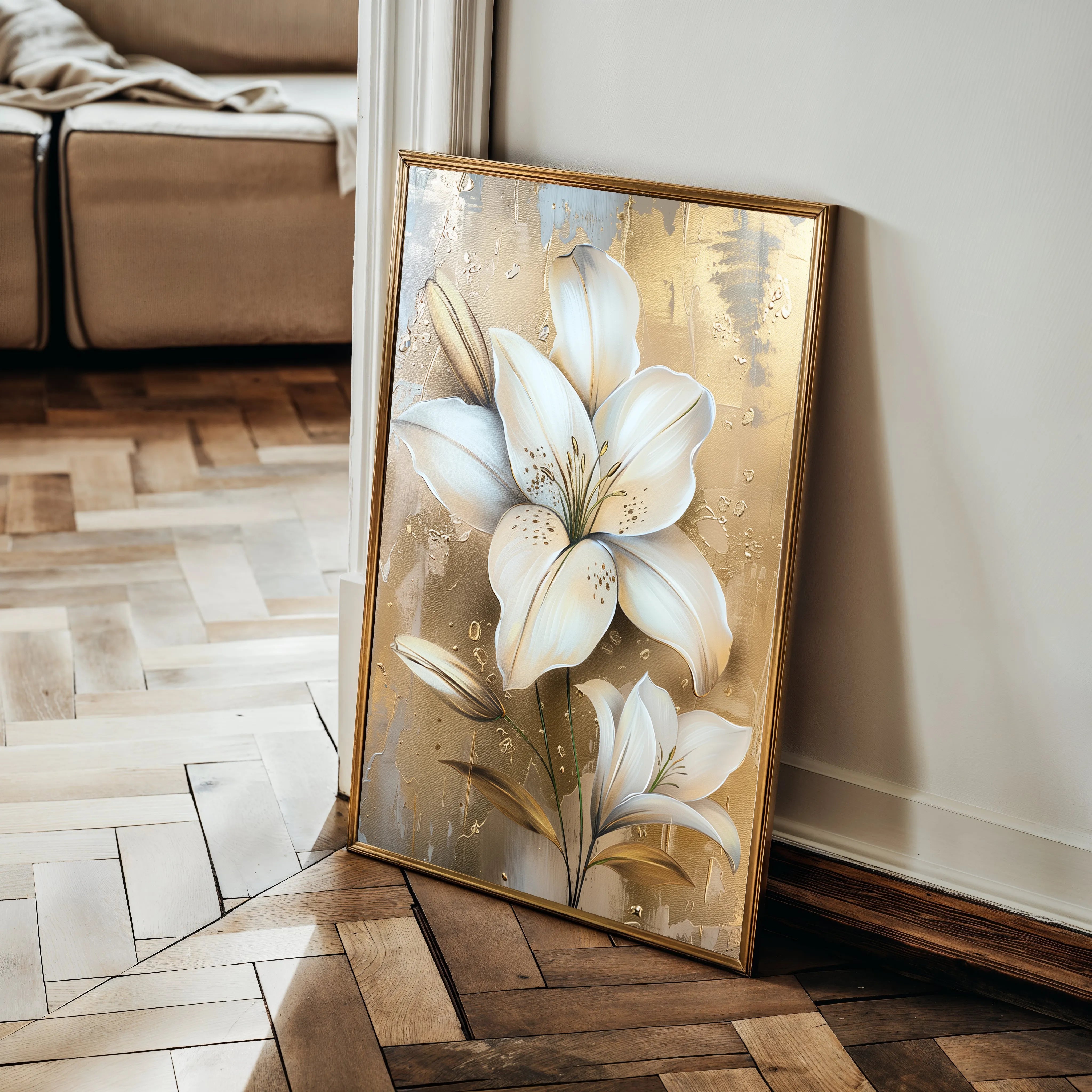 Floral 719 Canvas Art 18" x 24" / 45 x 60 cm / Black