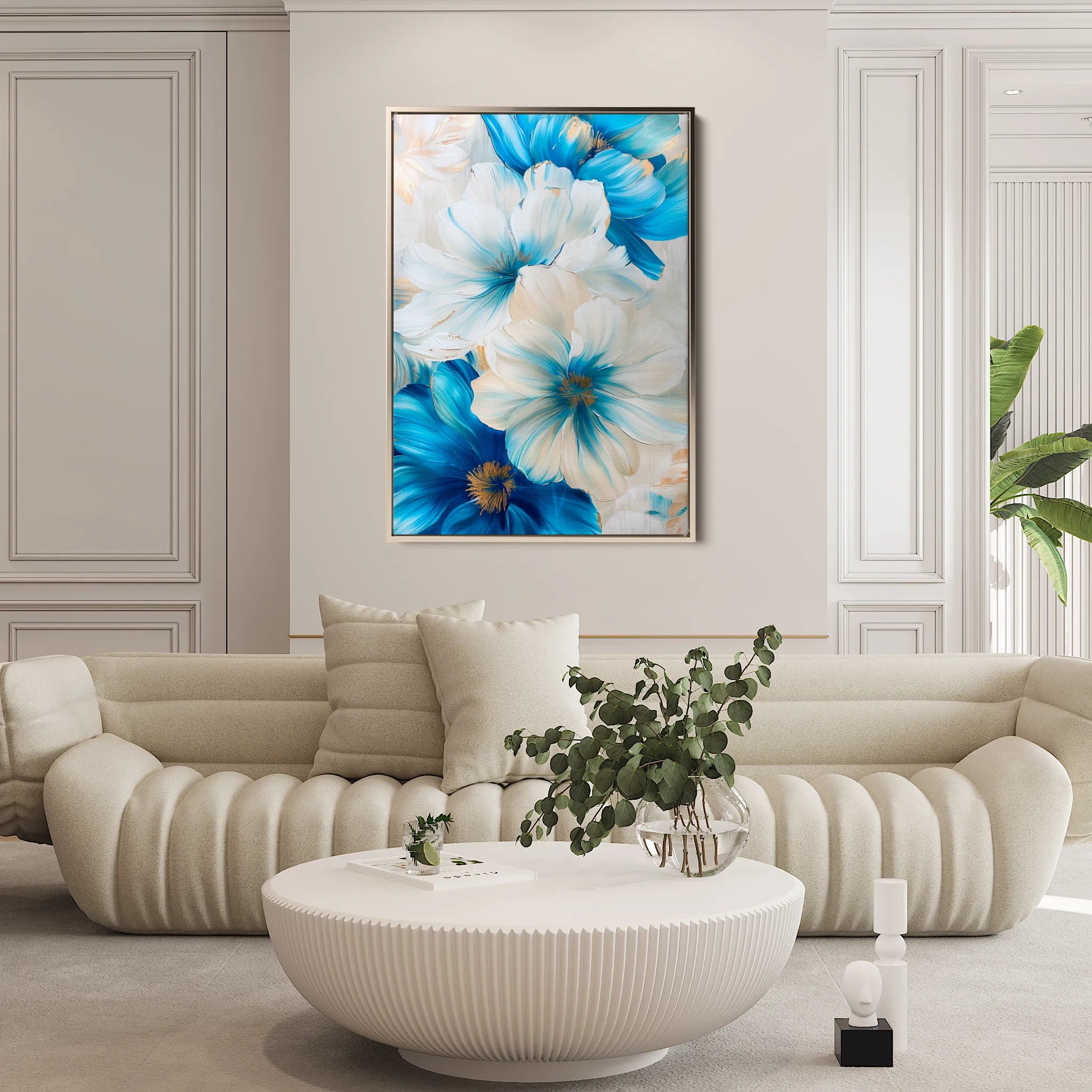 Floral 720 Canvas Art 18" x 24" / 45 x 60 cm / Black