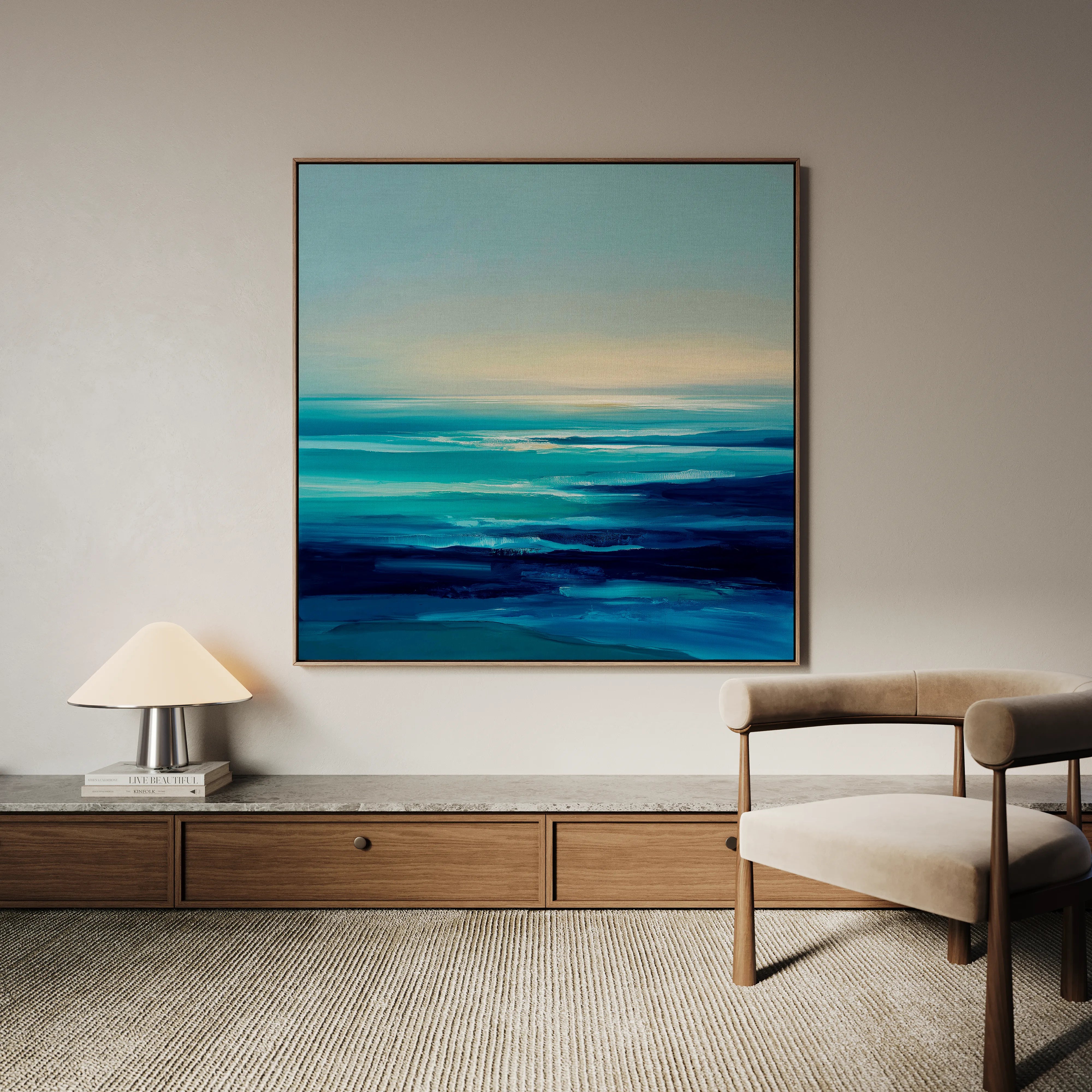 Abstract 721 Canvas Art 16" x 16" / 40 x 40 cm / Black