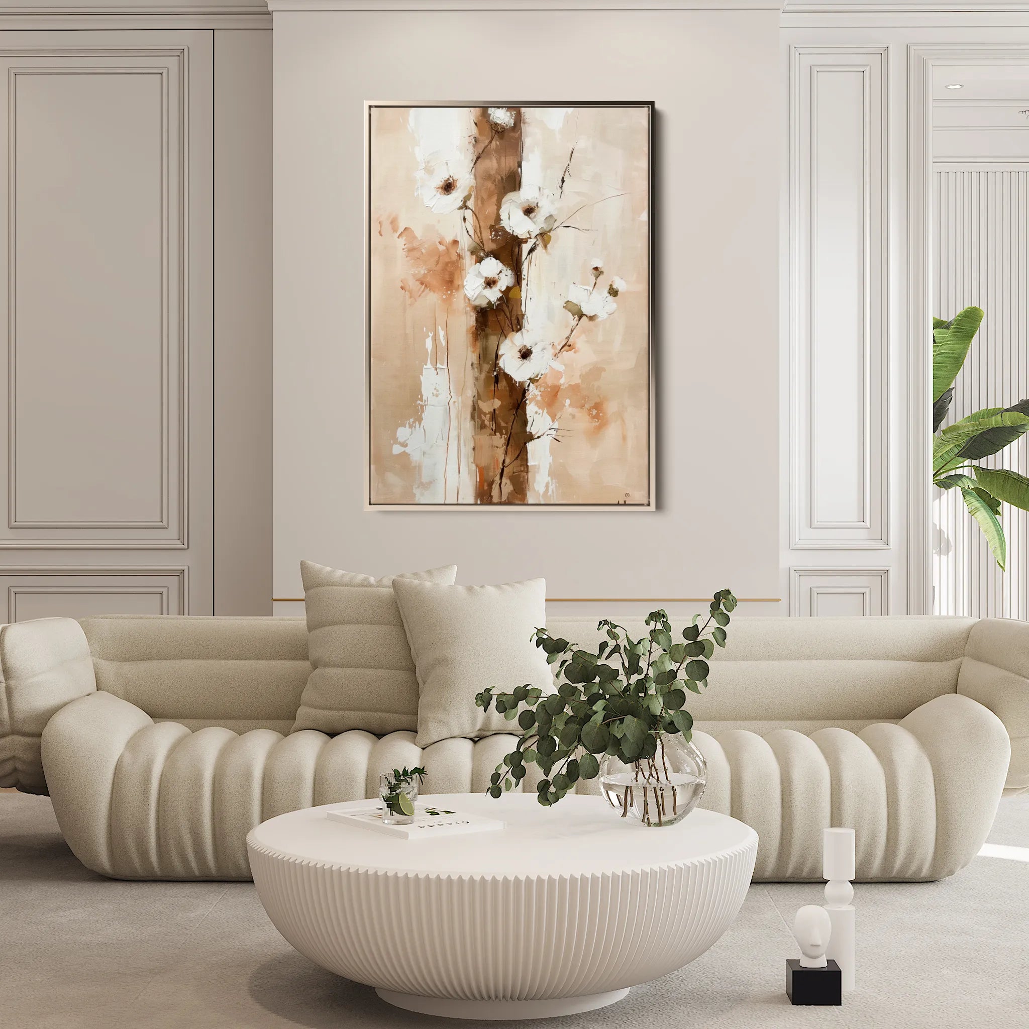 Floral 721 Canvas Art 18" x 24" / 45 x 60 cm / Black
