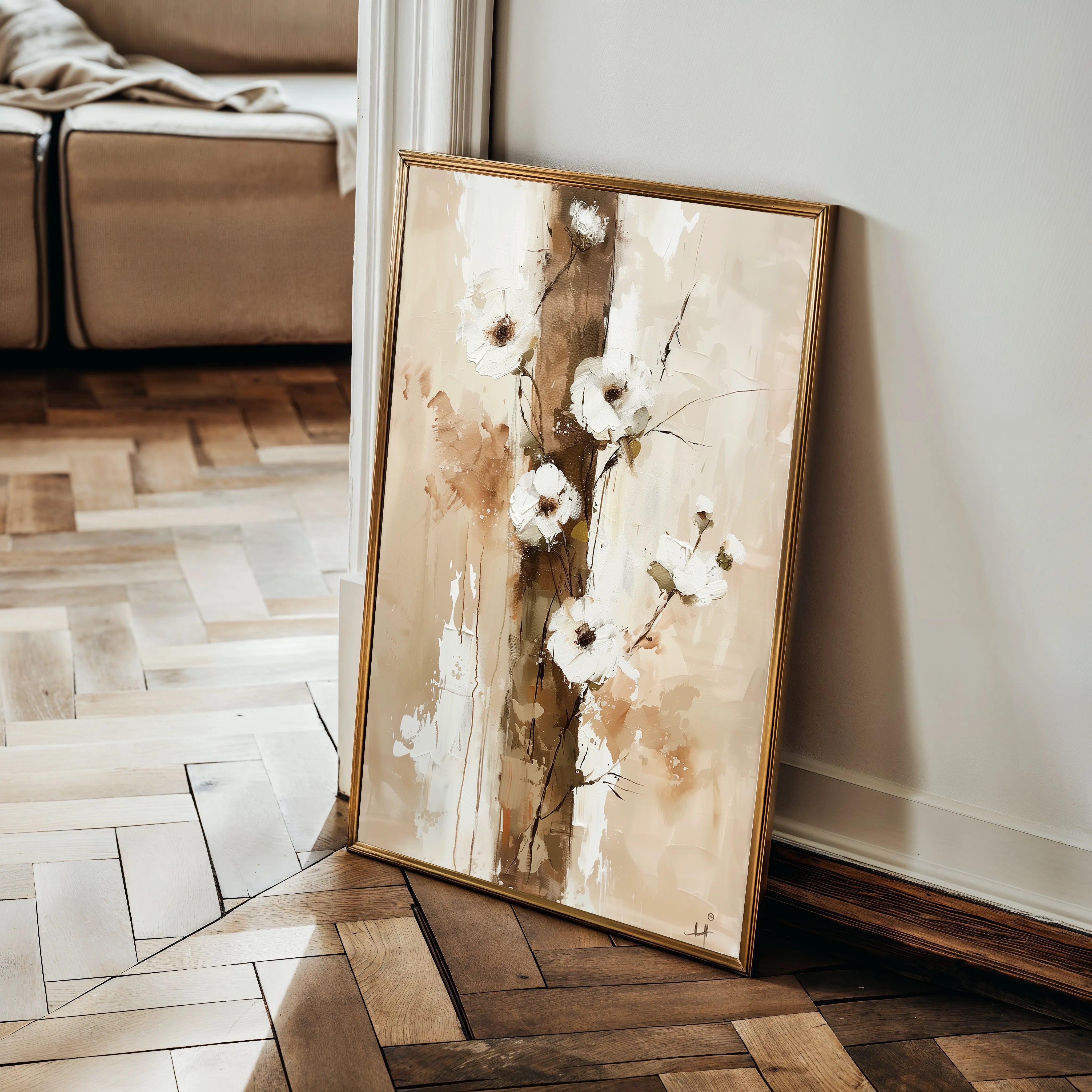 Floral 721 Canvas Art 18" x 24" / 45 x 60 cm / Black