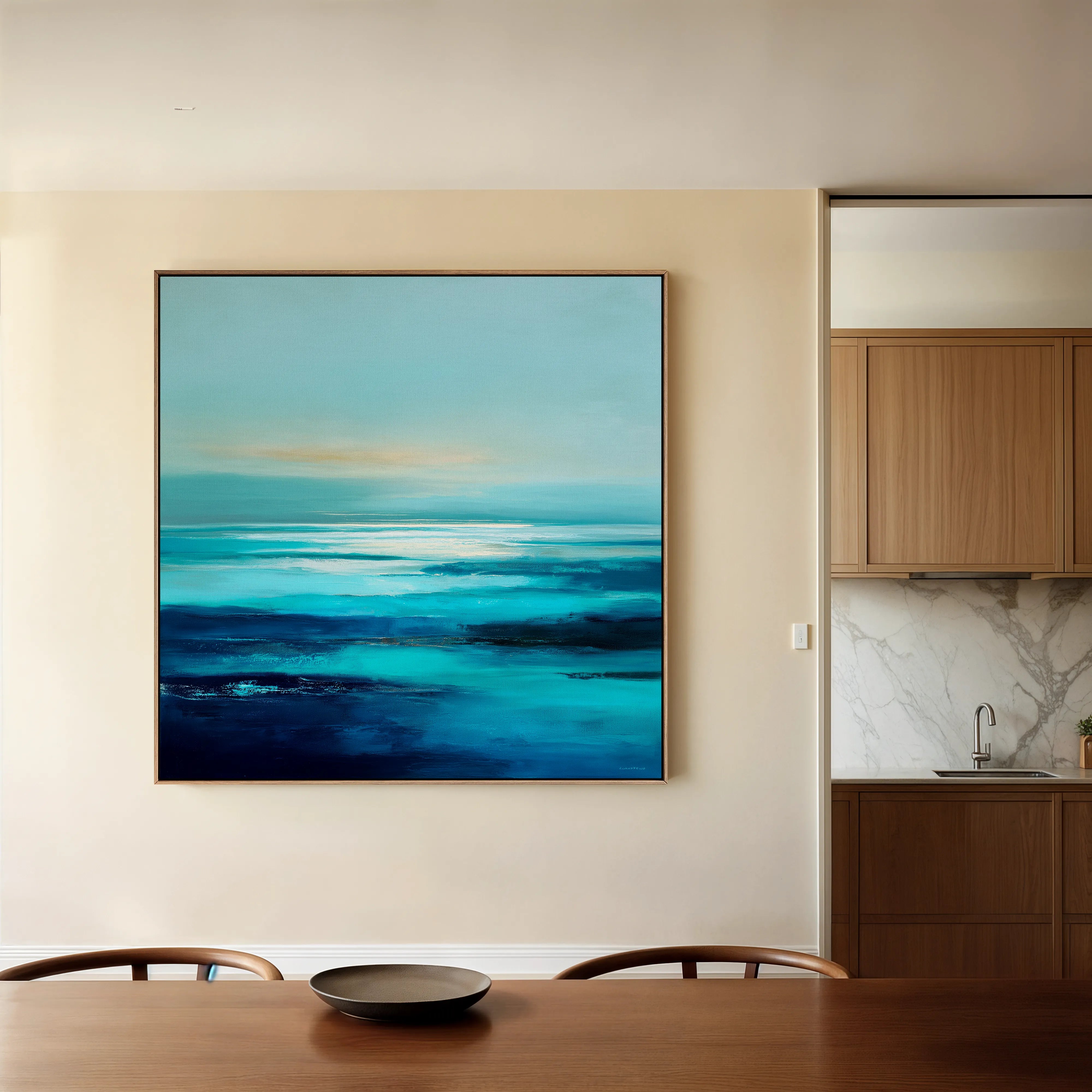 Abstract 722 Canvas Art 16" x 16" / 40 x 40 cm / Black