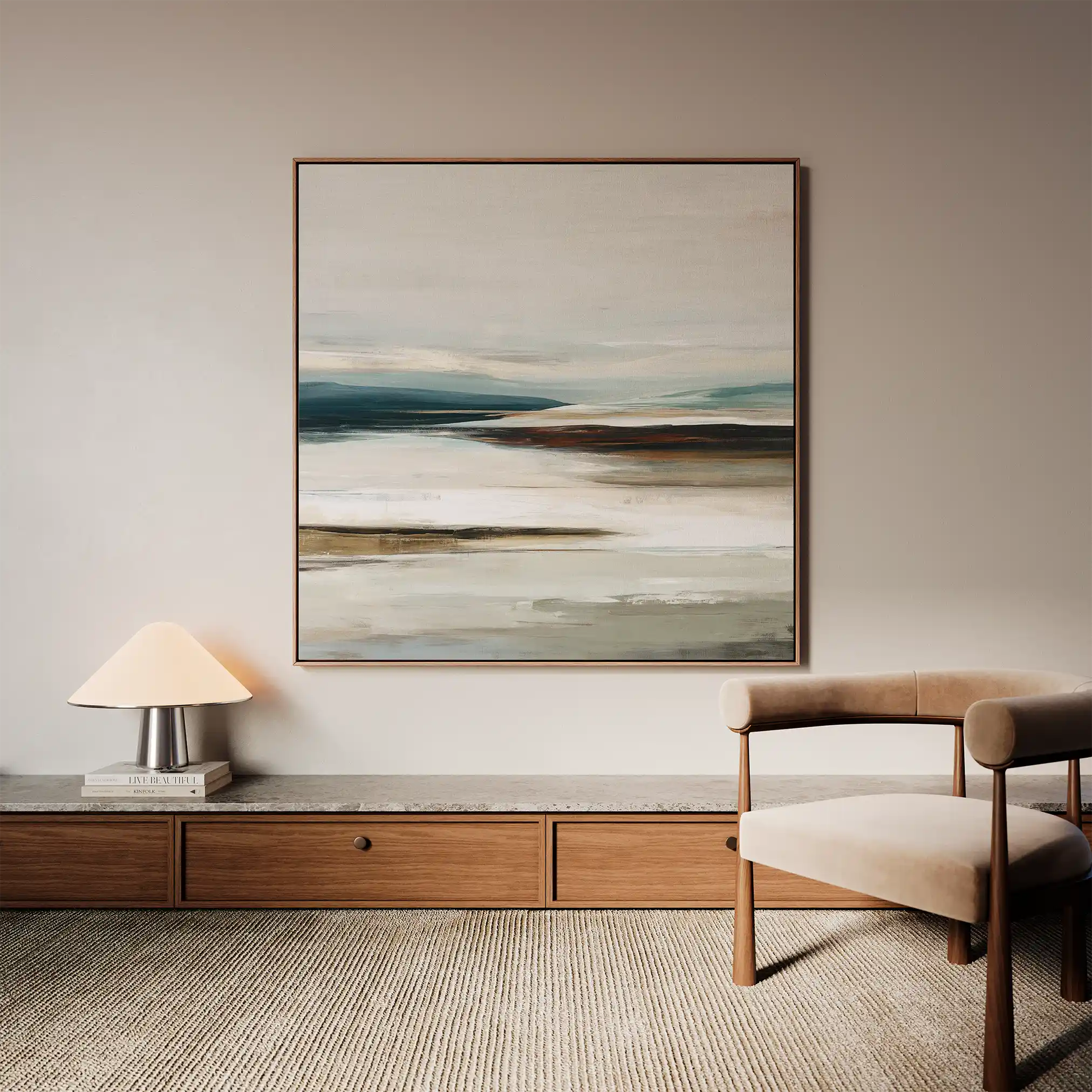 Abstract 723 Canvas Art 16" x 16" / 40 x 40 cm / Black
