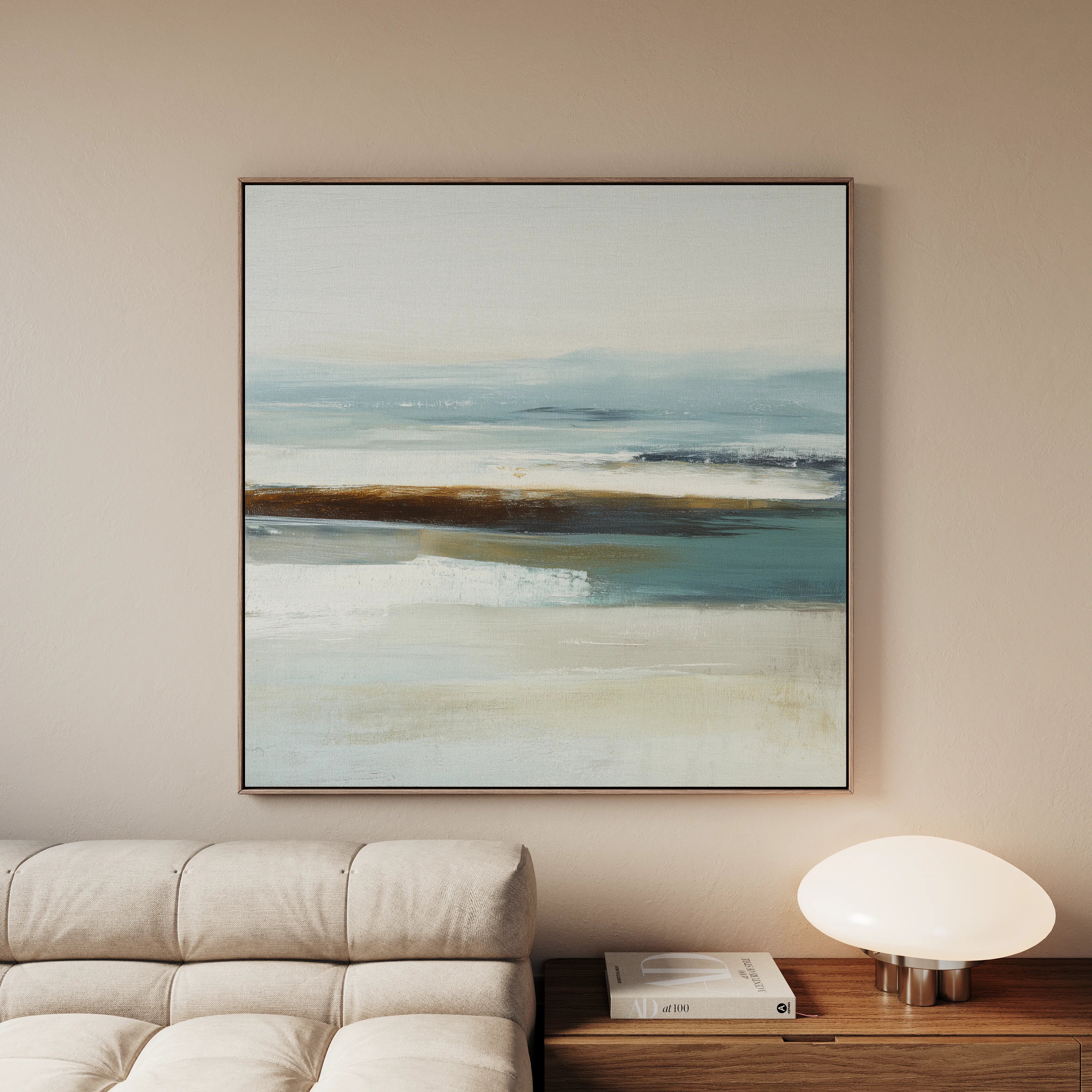 Abstract 724 Canvas Art 16" x 16" / 40 x 40 cm / Black
