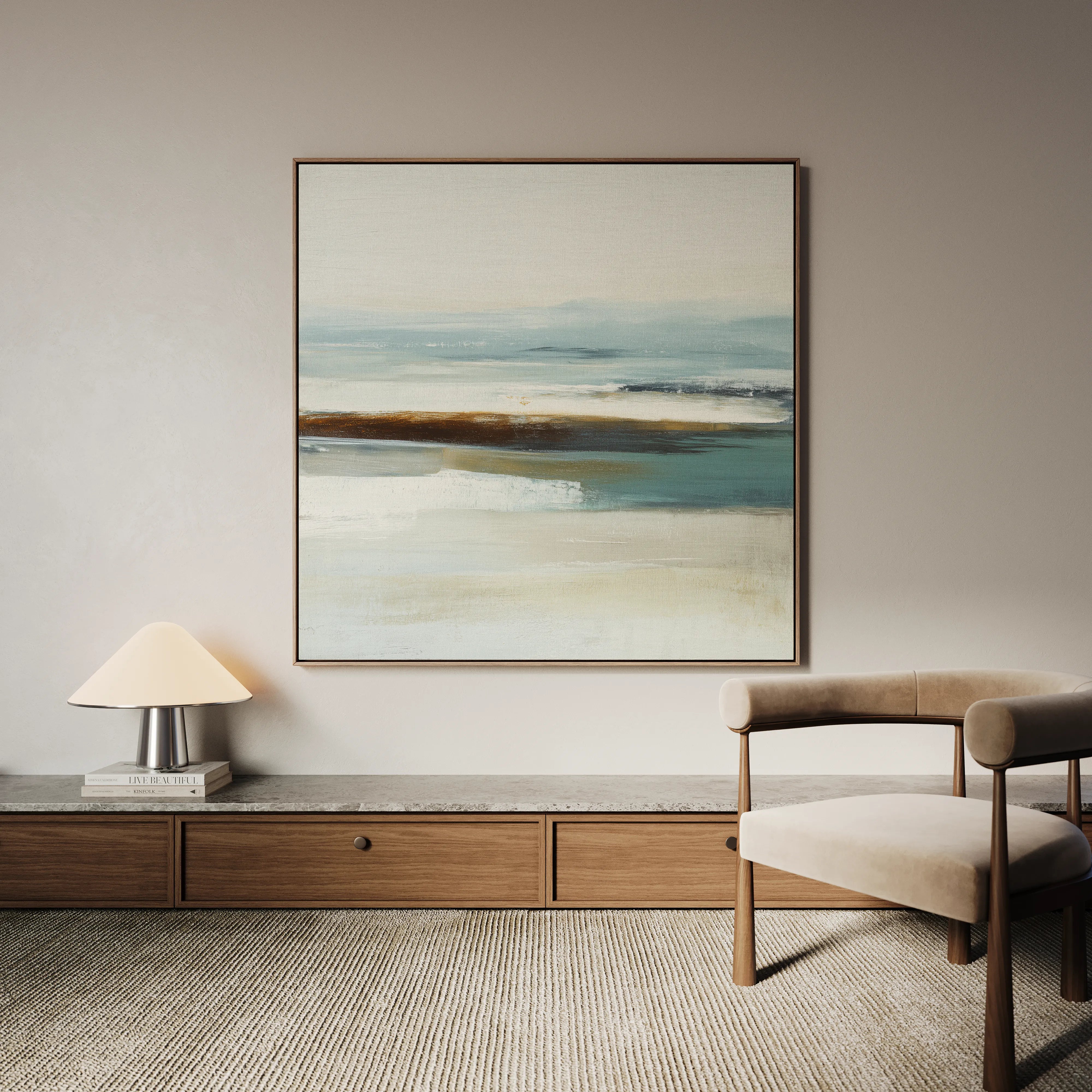 Abstract 724 Canvas Art 16" x 16" / 40 x 40 cm / Black