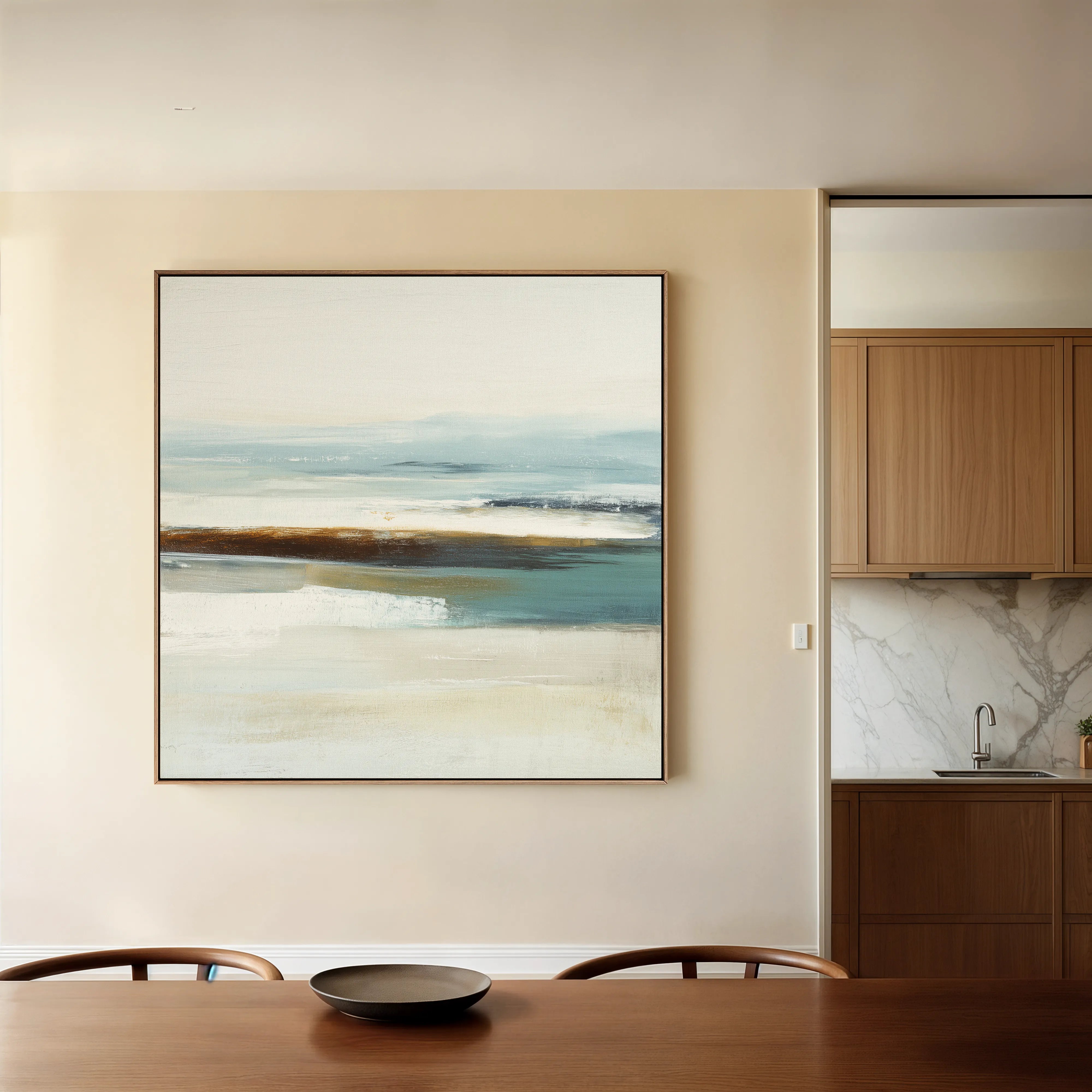 Abstract 724 Canvas Art 16" x 16" / 40 x 40 cm / Black