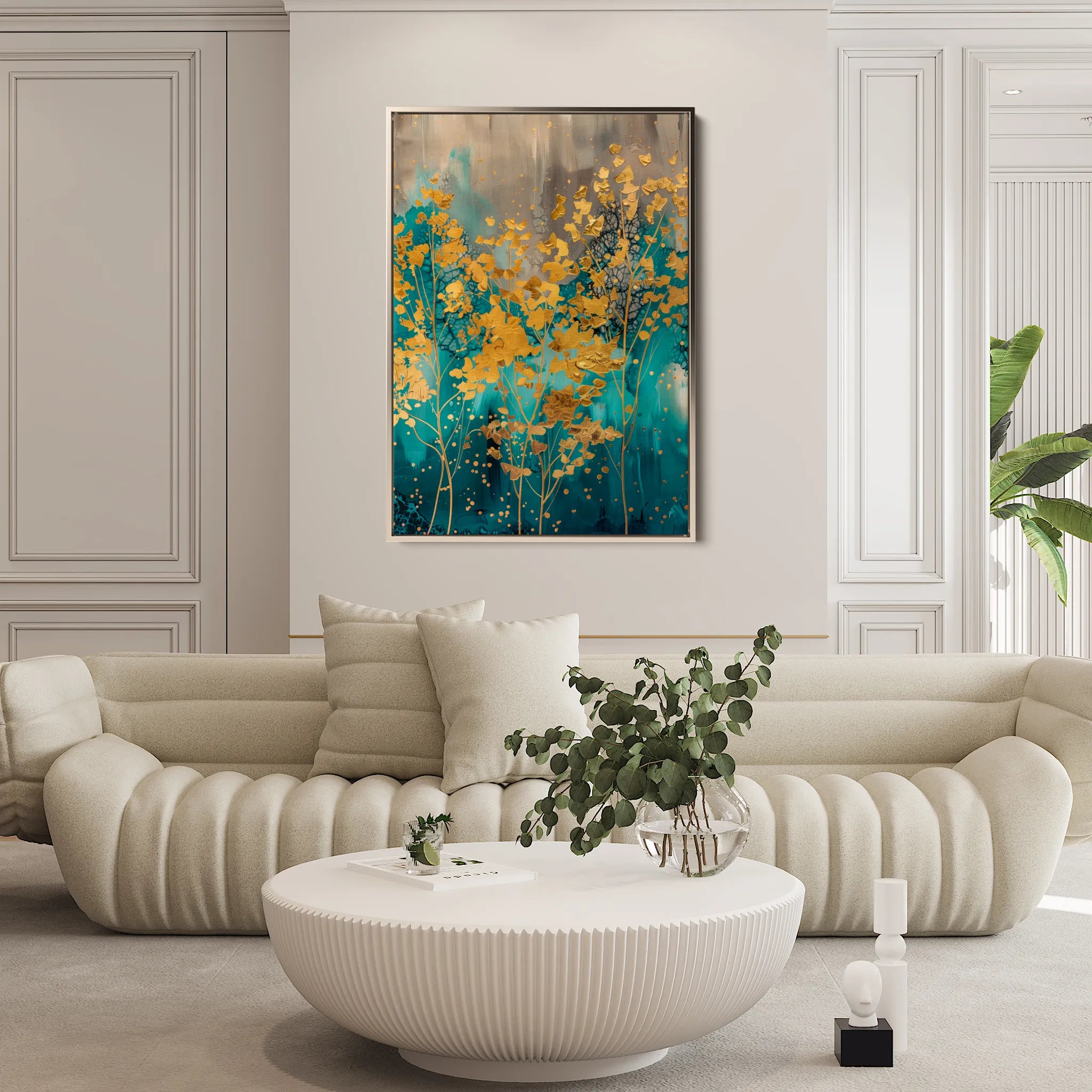 Floral 724 Canvas Art 18" x 24" / 45 x 60 cm / Black