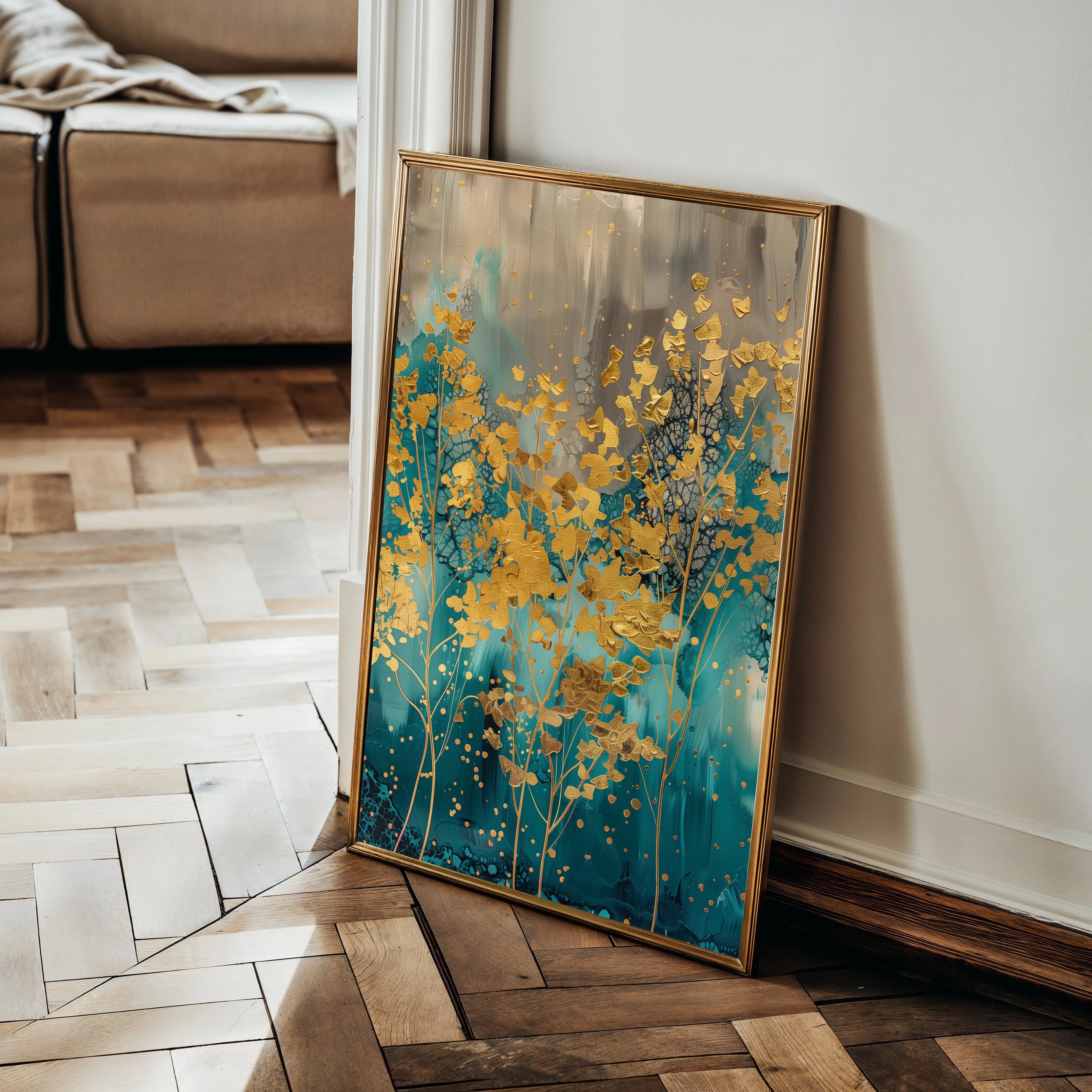 Floral 724 Canvas Art 18" x 24" / 45 x 60 cm / Black