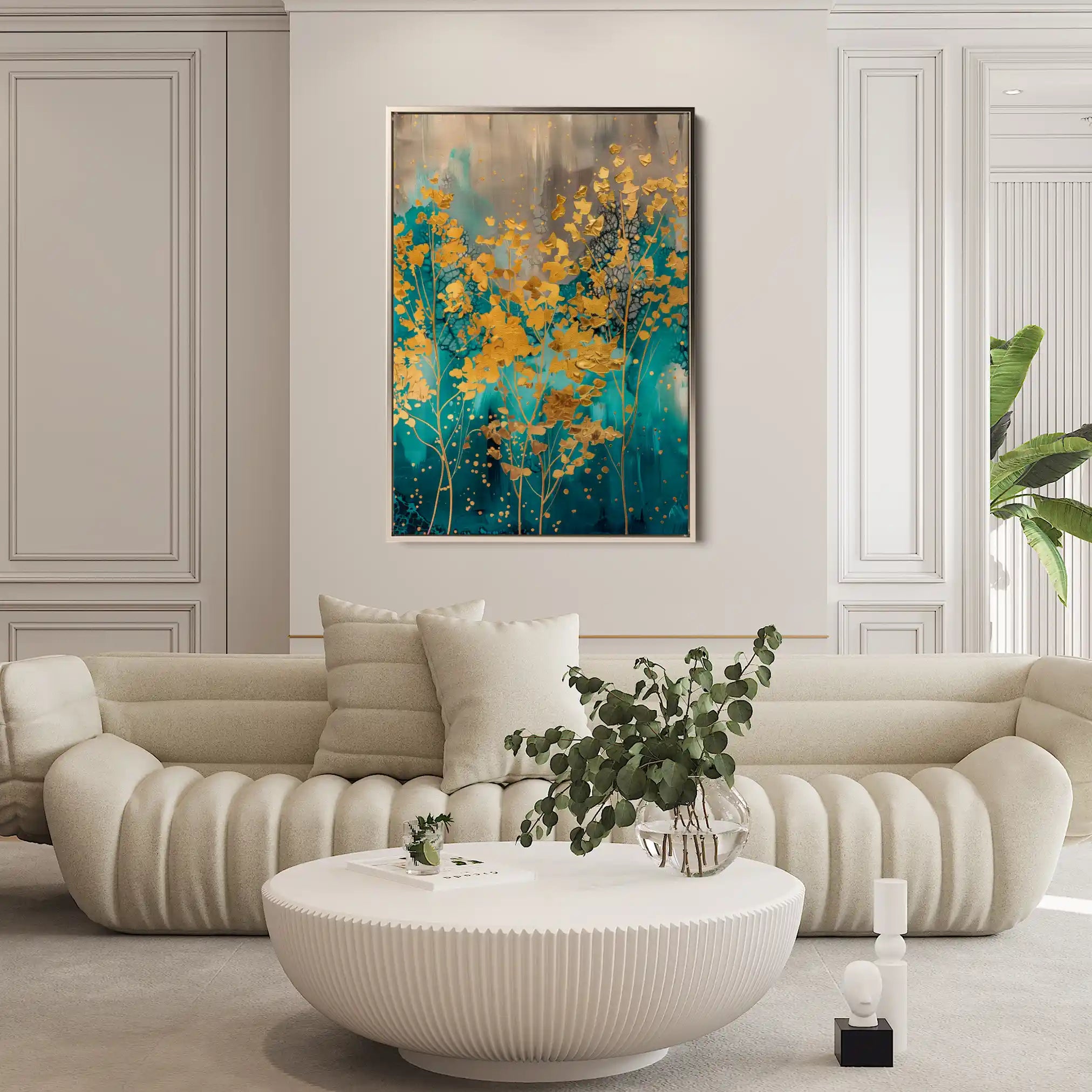 Floral 724 Canvas Art 60 x 40 cm / Black