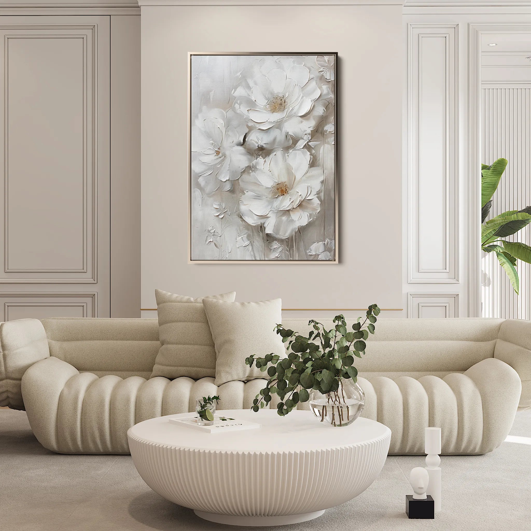 Floral 725 Canvas Art 18" x 24" / 45 x 60 cm / Black