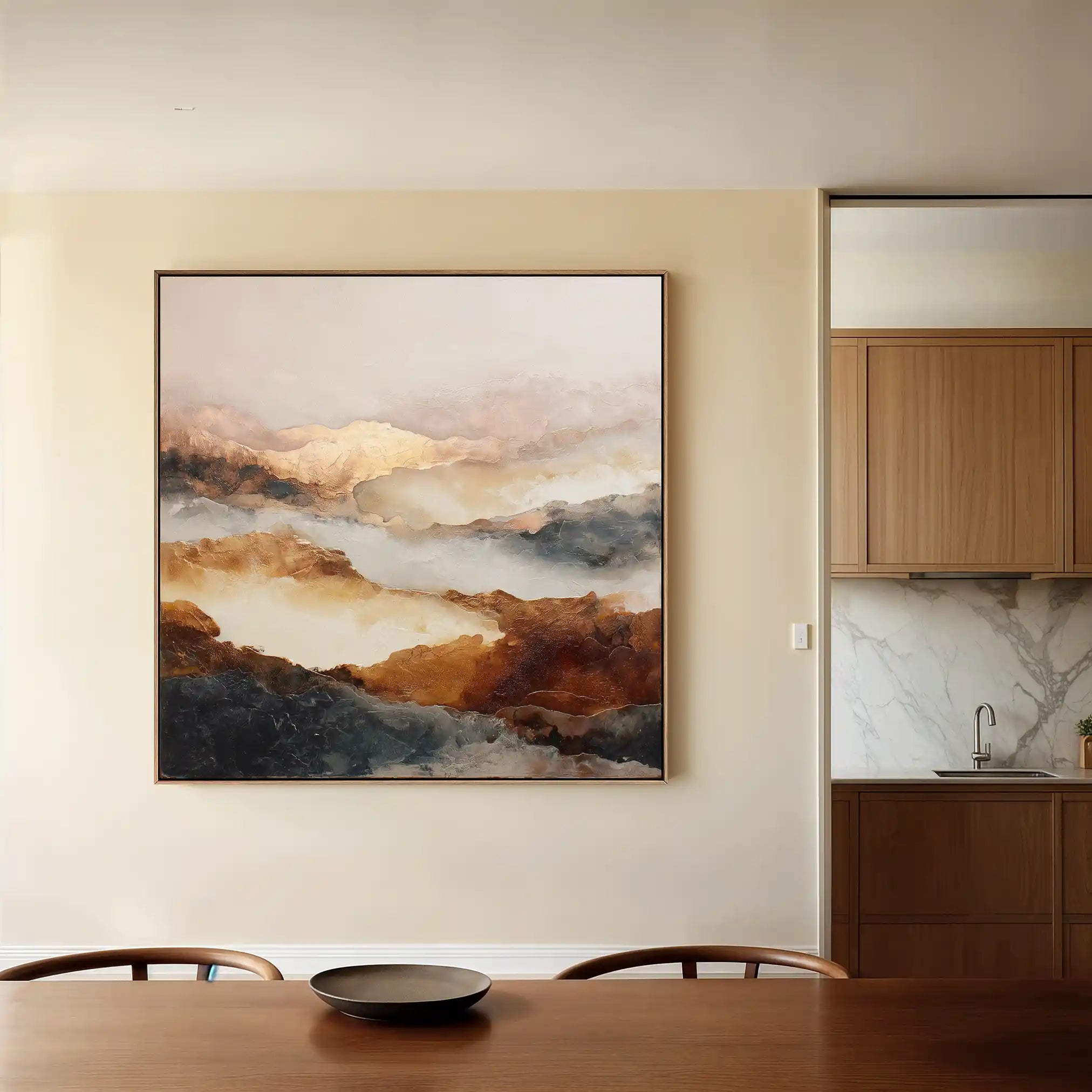Abstract 726 Canvas Art 16" x 16" / 40 x 40 cm / Black