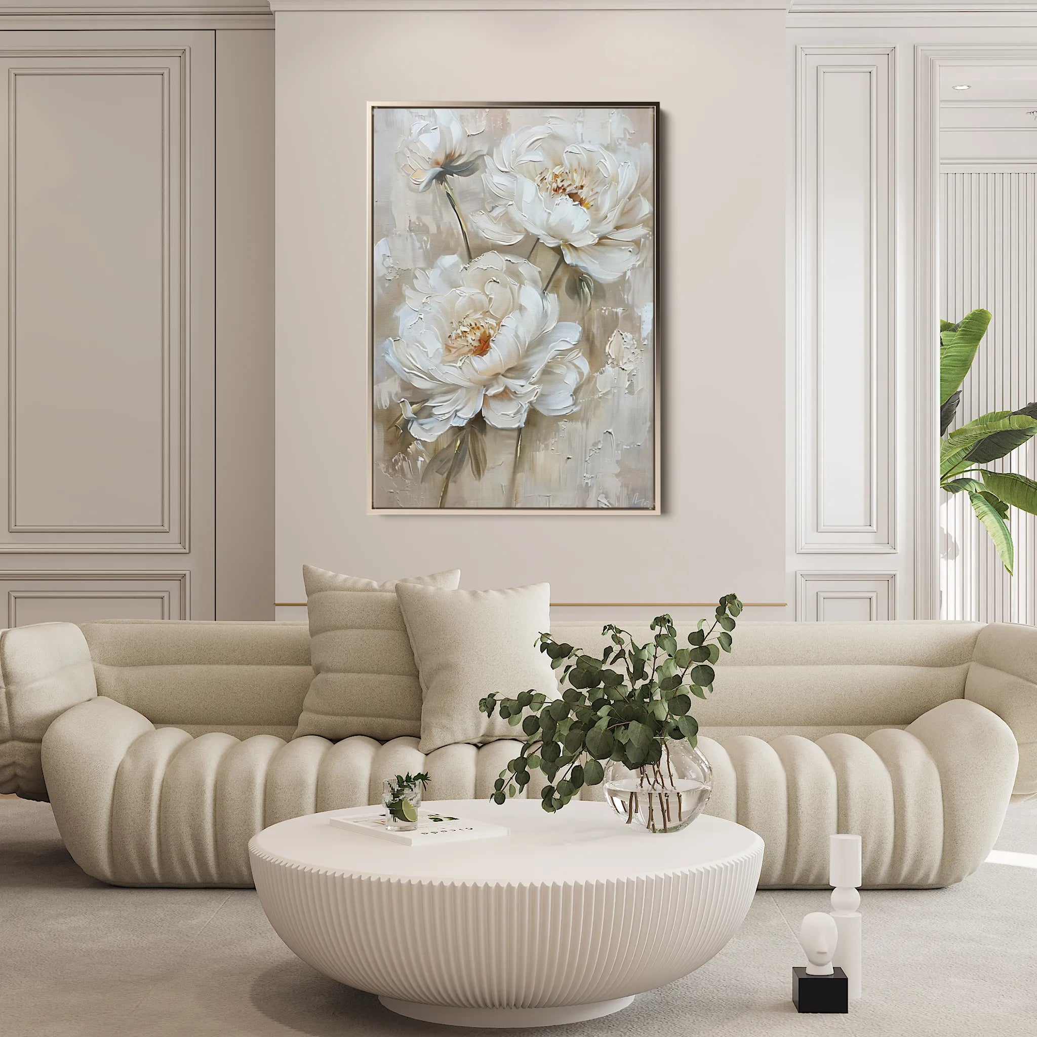 Floral 726 Canvas Art 18" x 24" / 45 x 60 cm / Black