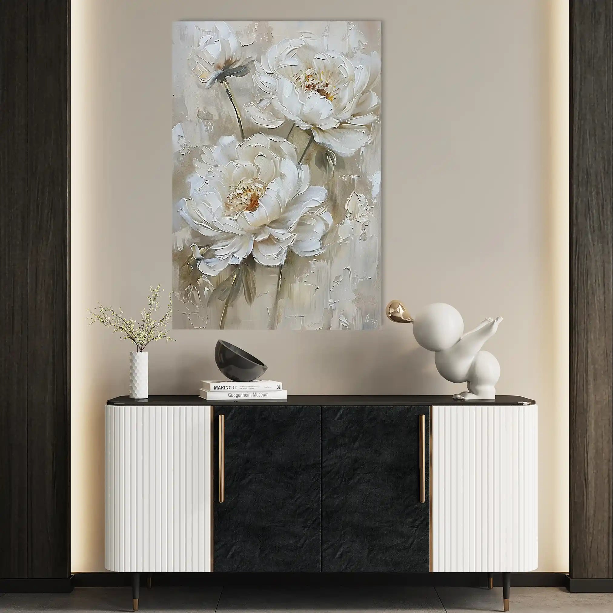 Floral 726 Canvas Art 18" x 24" / 45 x 60 cm / Black